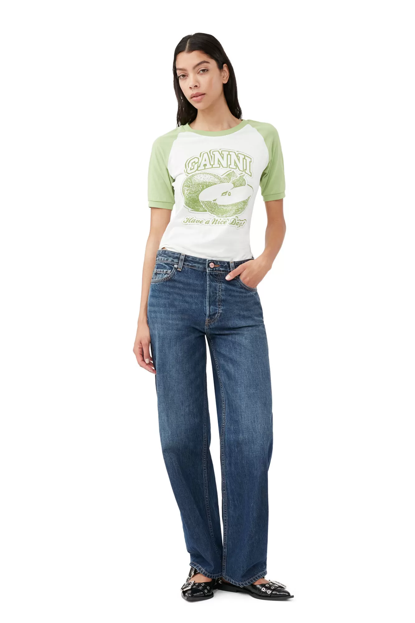 Apple Raglan T-Shirt>GANNI Shop