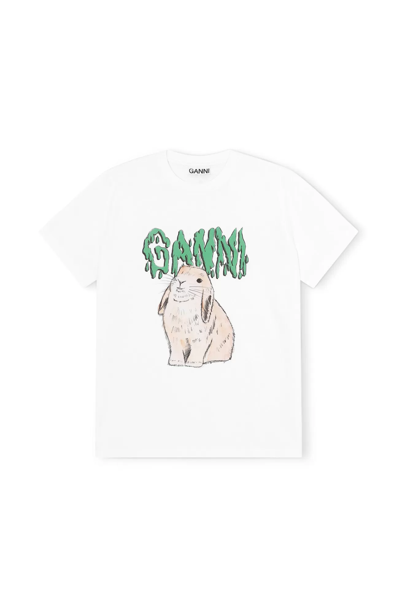 Basic Cotton Jersey T-Shirt, Bunny>GANNI Cheap