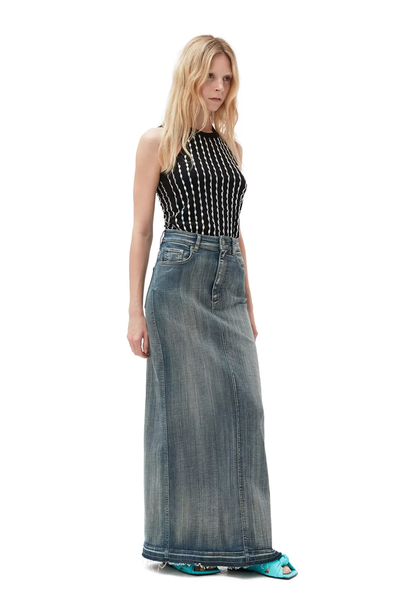 Beaded Rib Jersey Top>GANNI Clearance