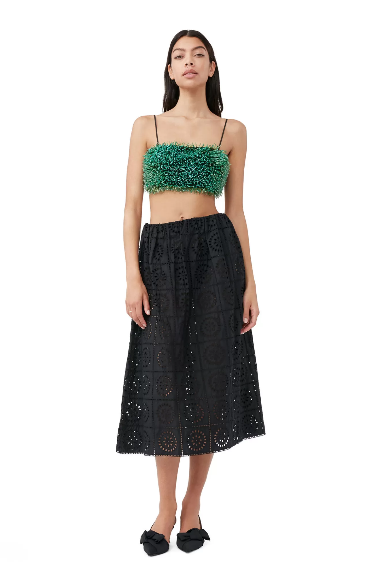 Beaded Taffeta Top>GANNI Online