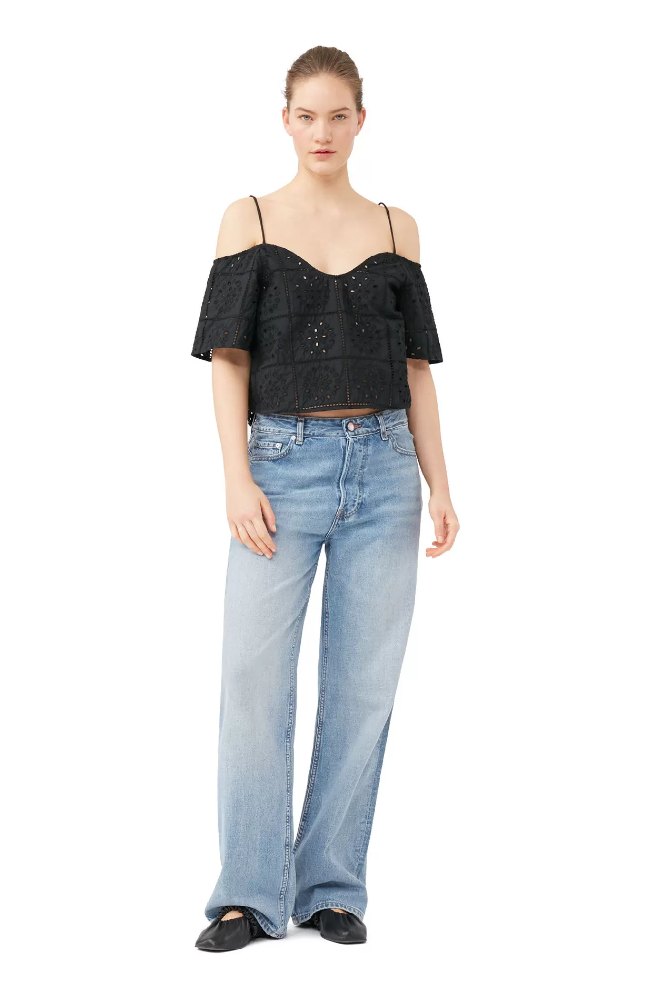 Broderie Anglaise Top>GANNI Cheap