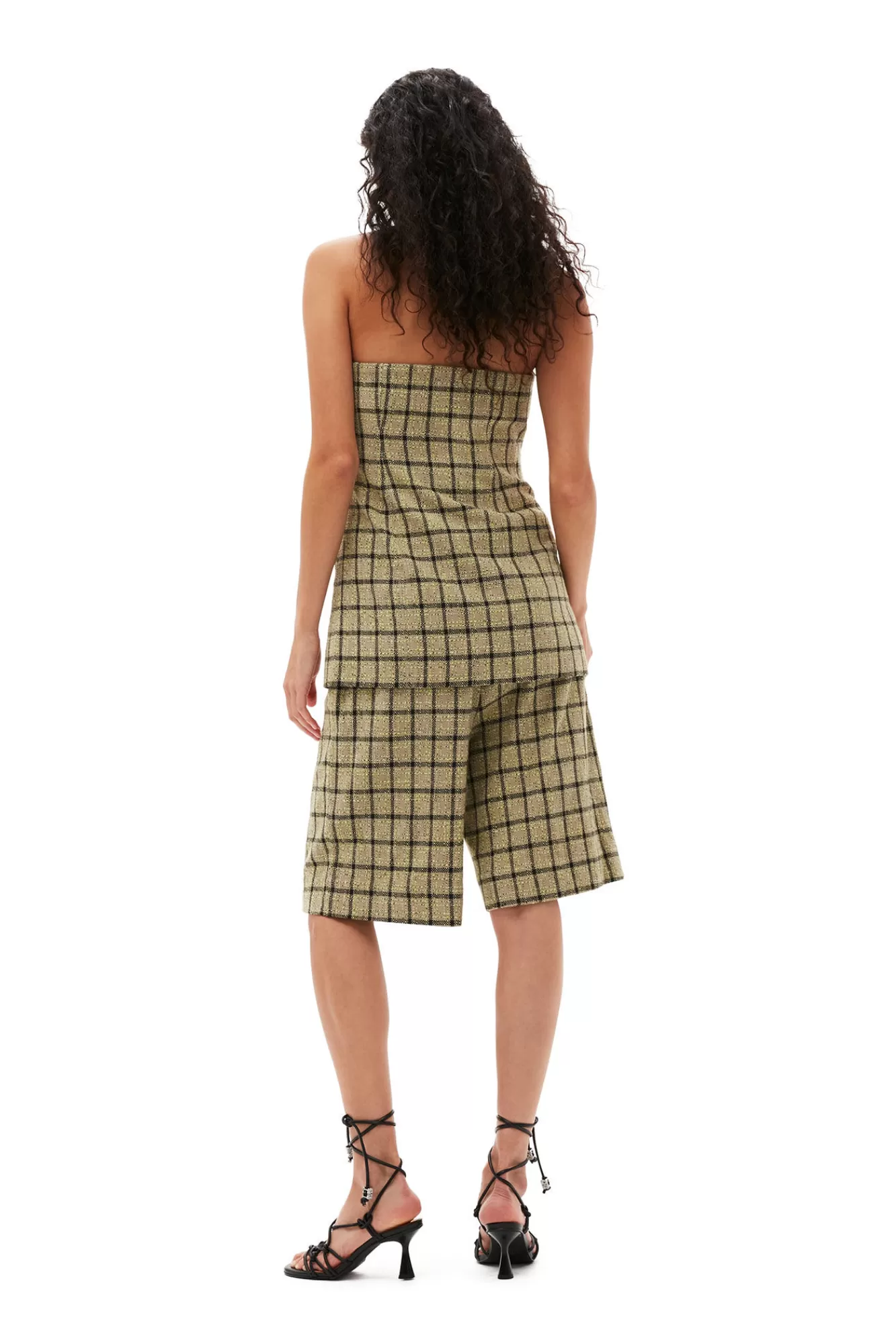 Check Suiting Strapless Top>GANNI Hot