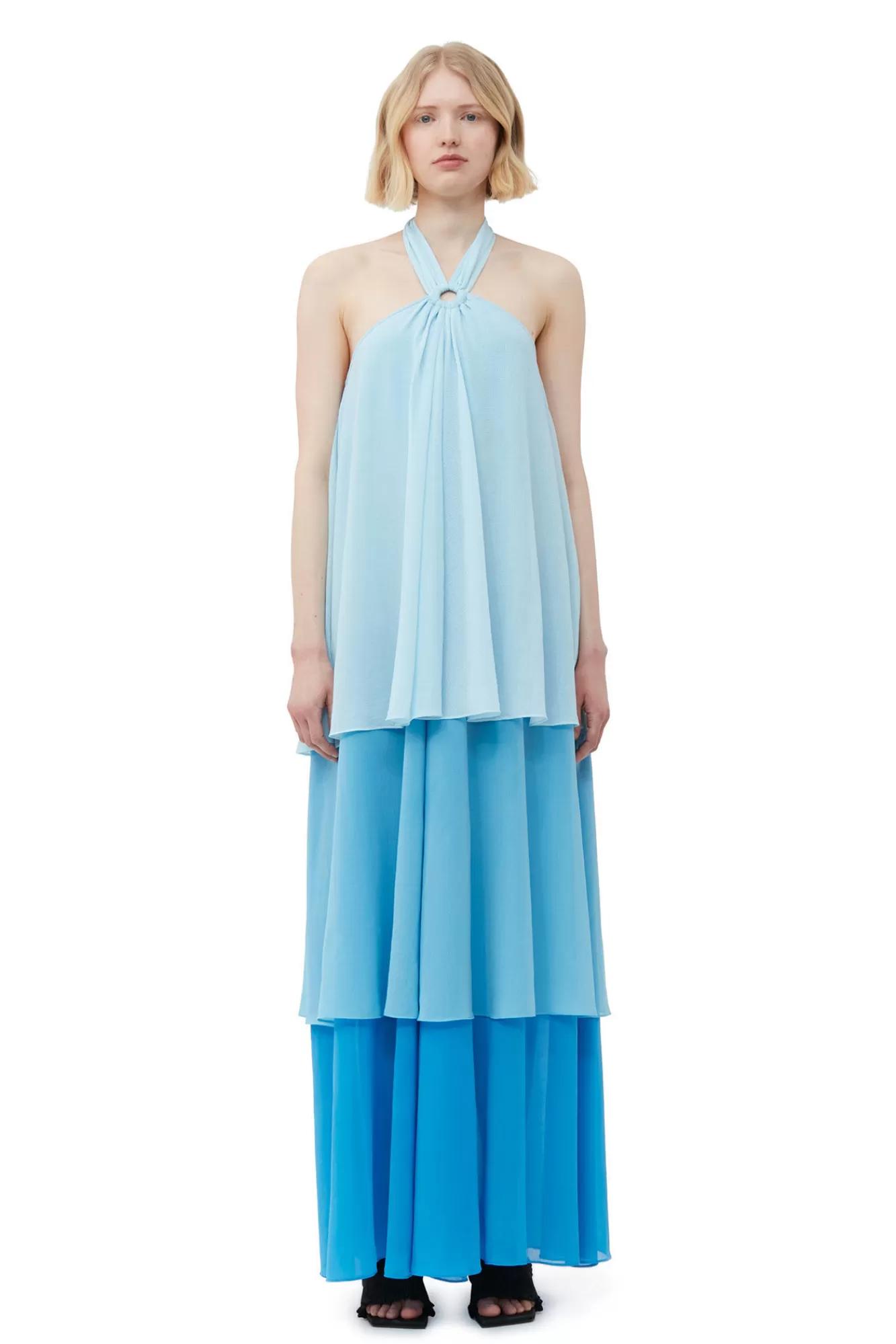 Chiffon Layer Maxi Dress>GANNI New