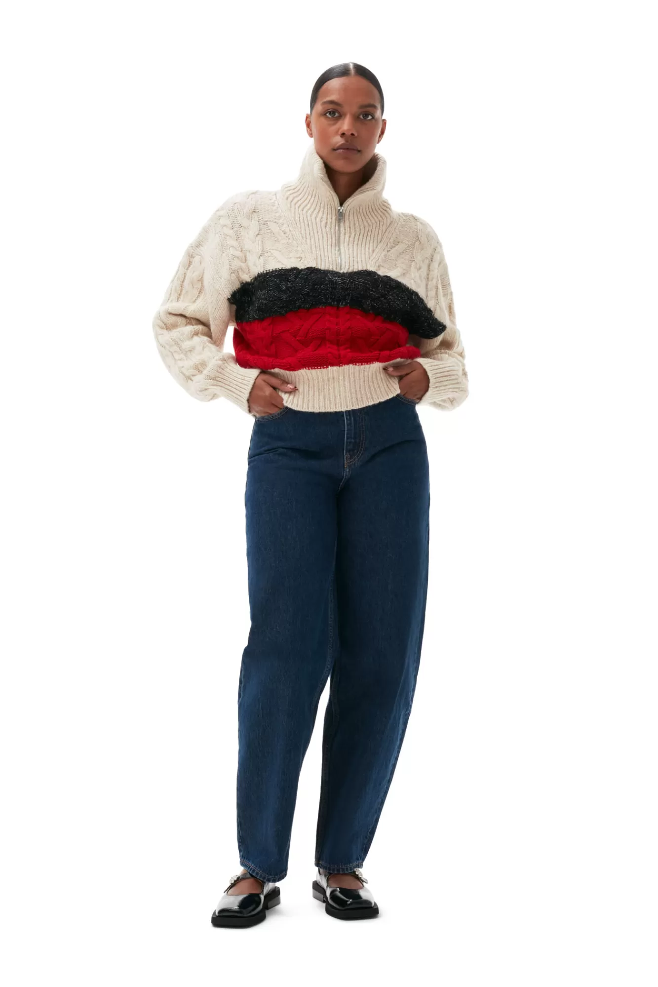 Chunky Cable Zipper Blouse>GANNI Hot
