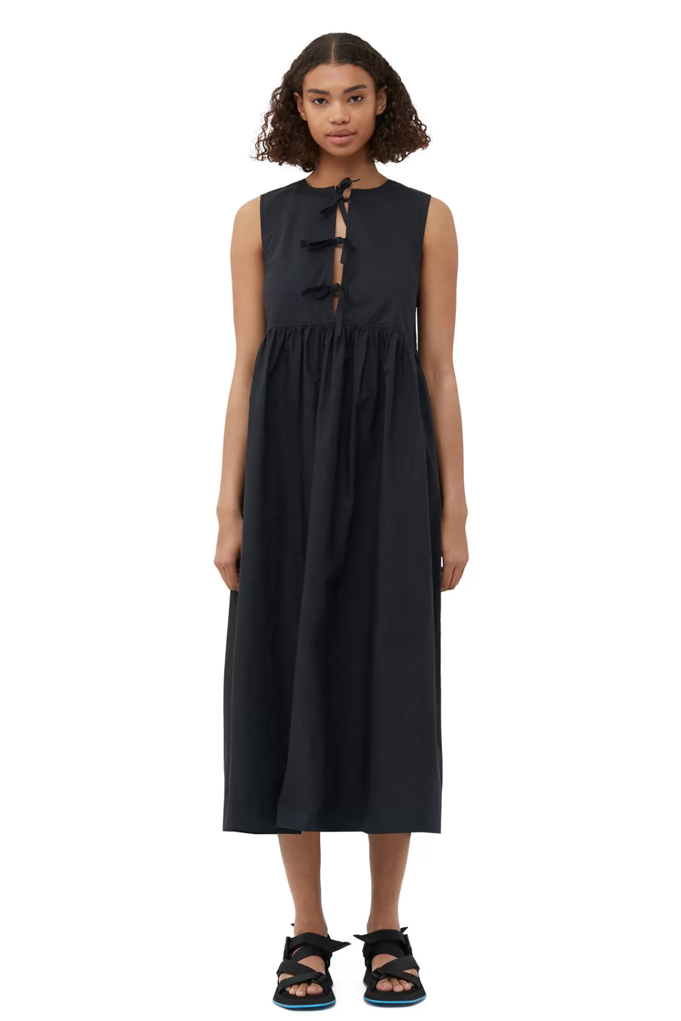 Cotton Poplin Midi Dress>GANNI Cheap