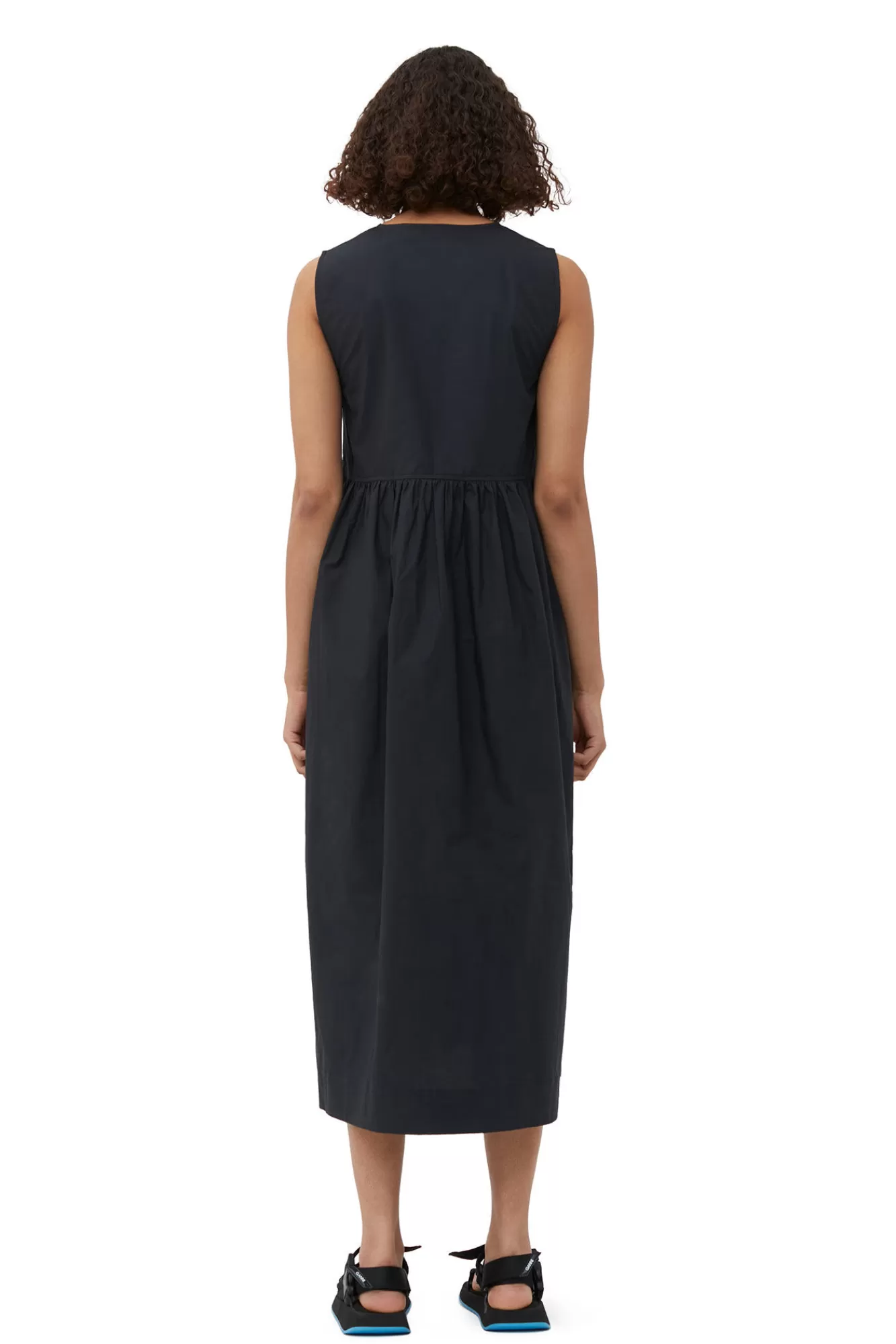Cotton Poplin Midi Dress>GANNI Cheap