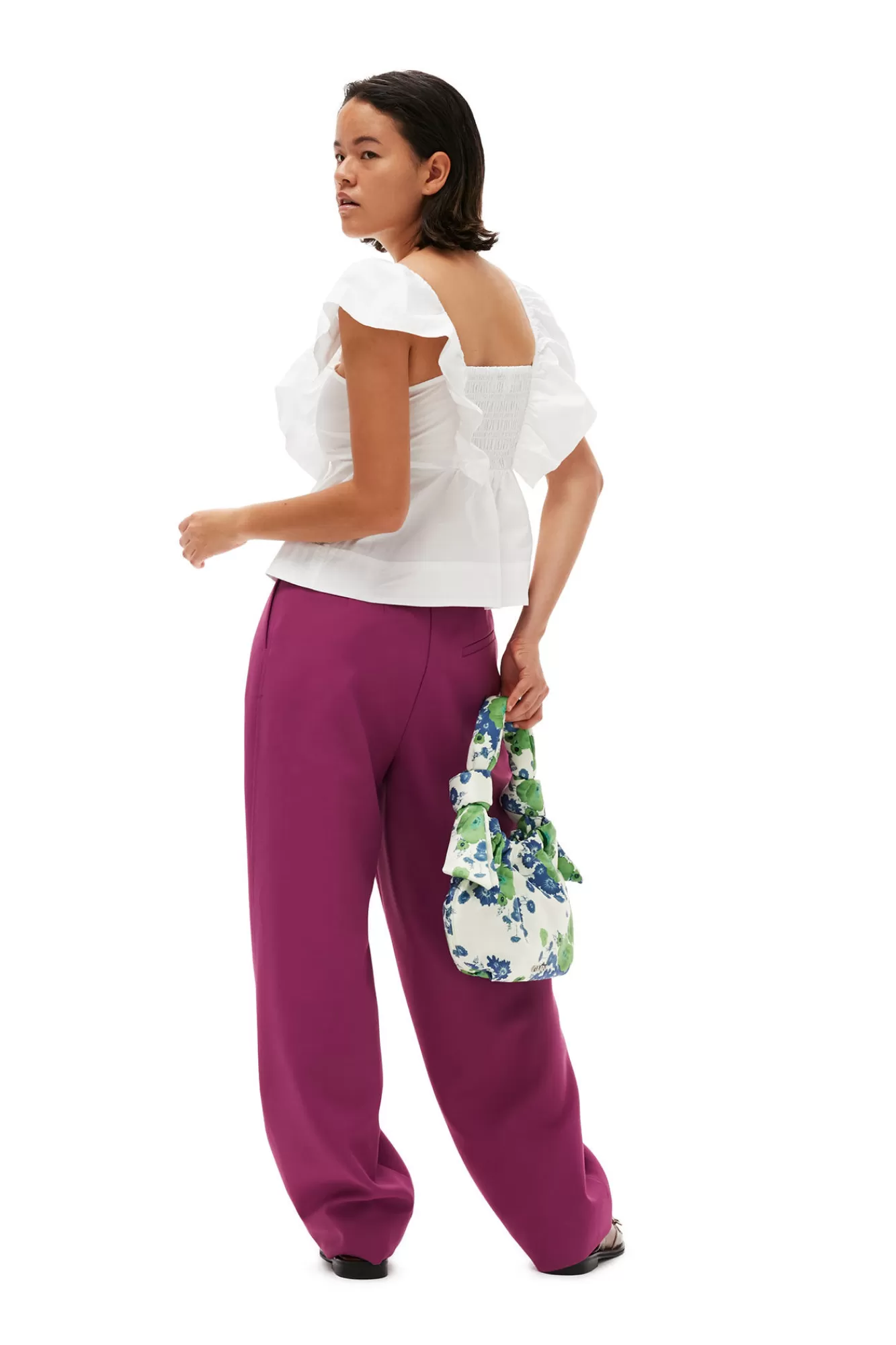 Cotton Poplin Ruffle Blouse>GANNI Best