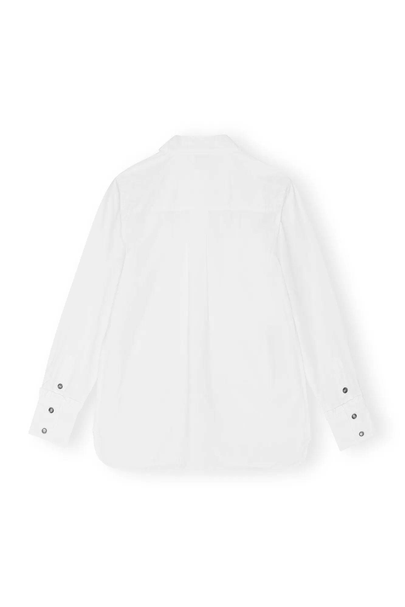 Cotton Poplin Ruffle Shirt>GANNI Flash Sale