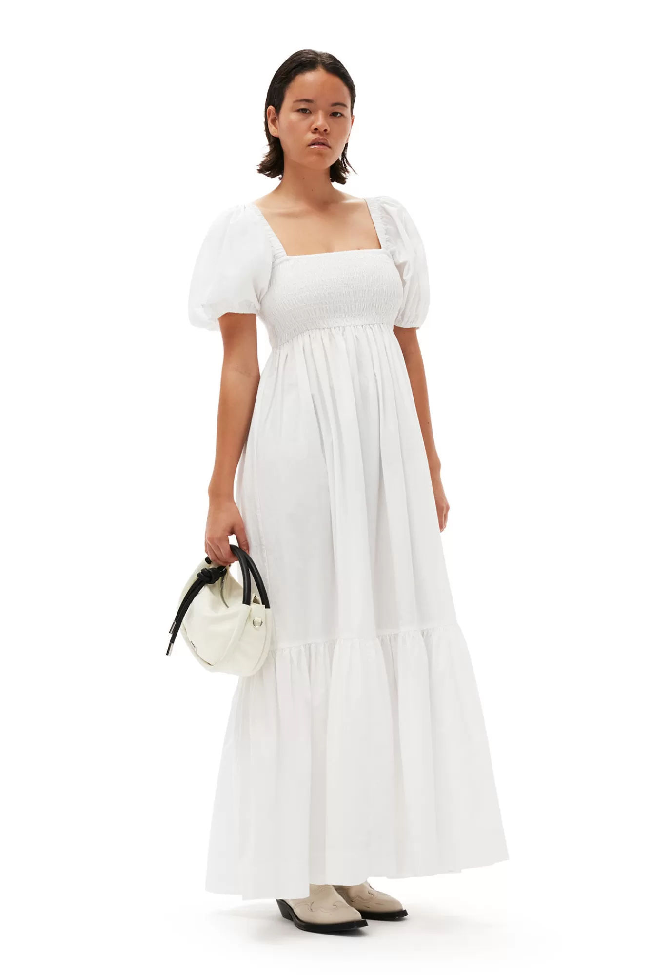 Cotton Poplin Smock Maxi Dress>GANNI Outlet