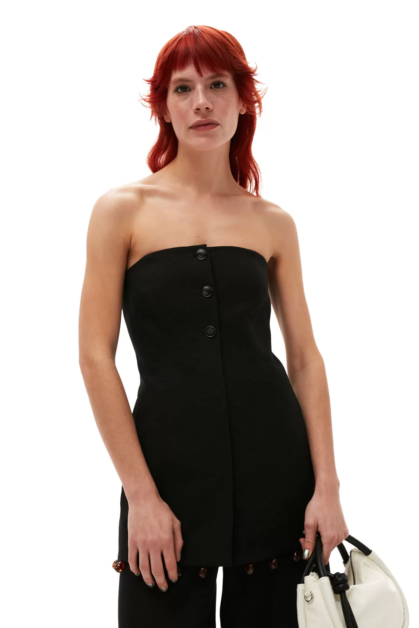 Cotton Suiting Sleeveless Top>GANNI Discount