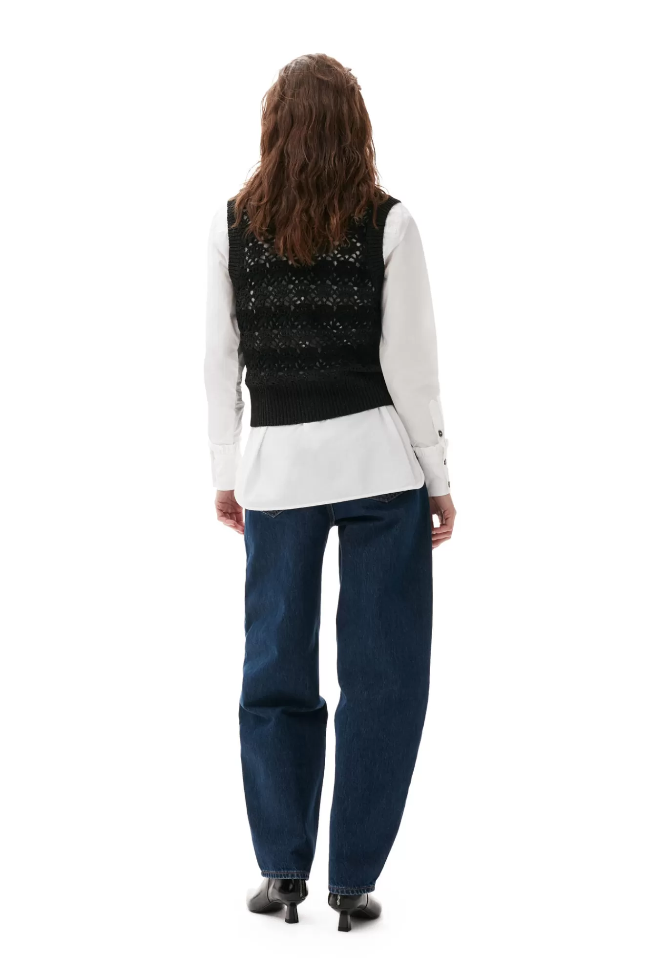 Cropchet V-Neck Vest>GANNI Shop