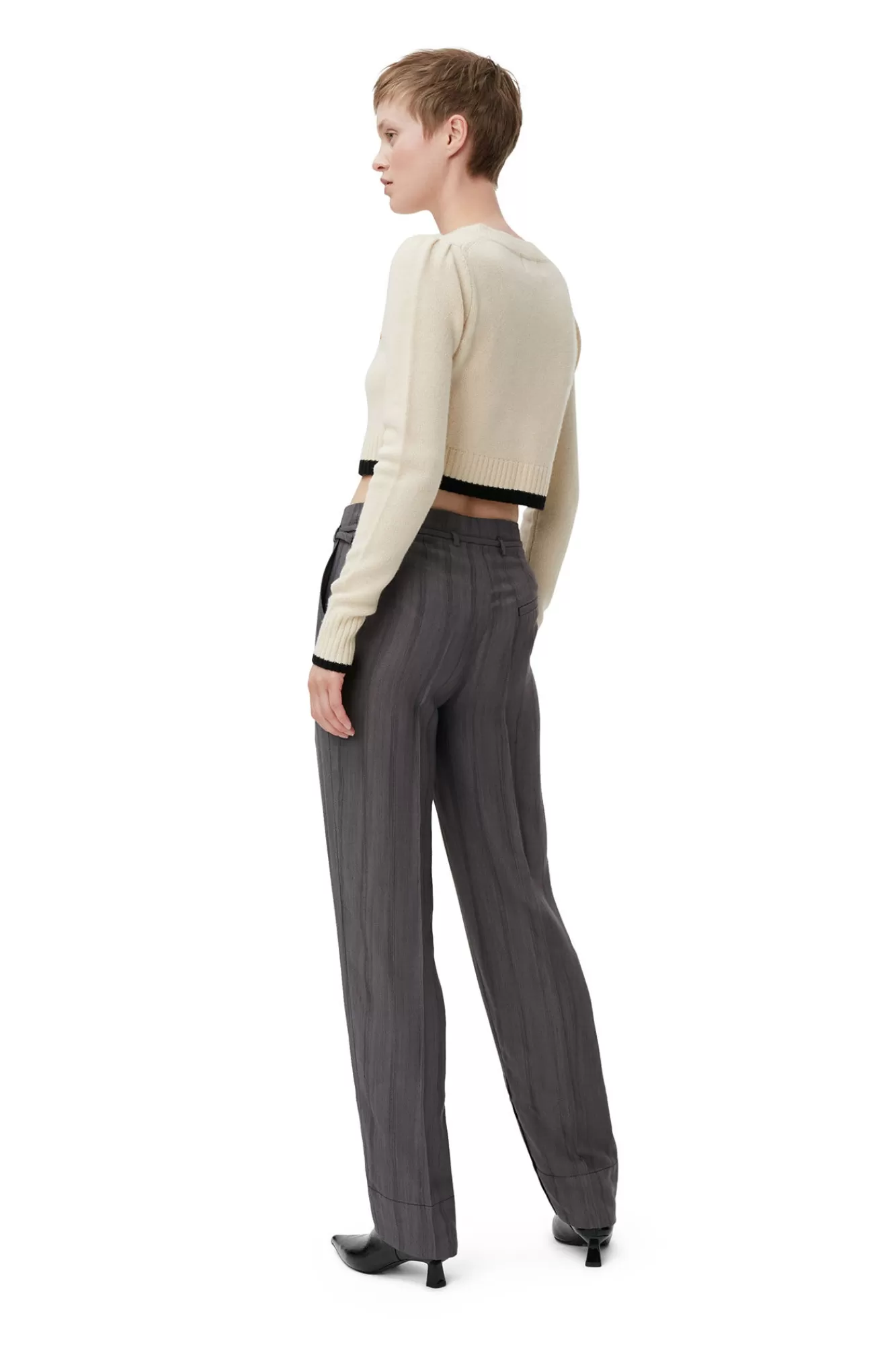 Cropped O-Neck Cardigan>GANNI Hot