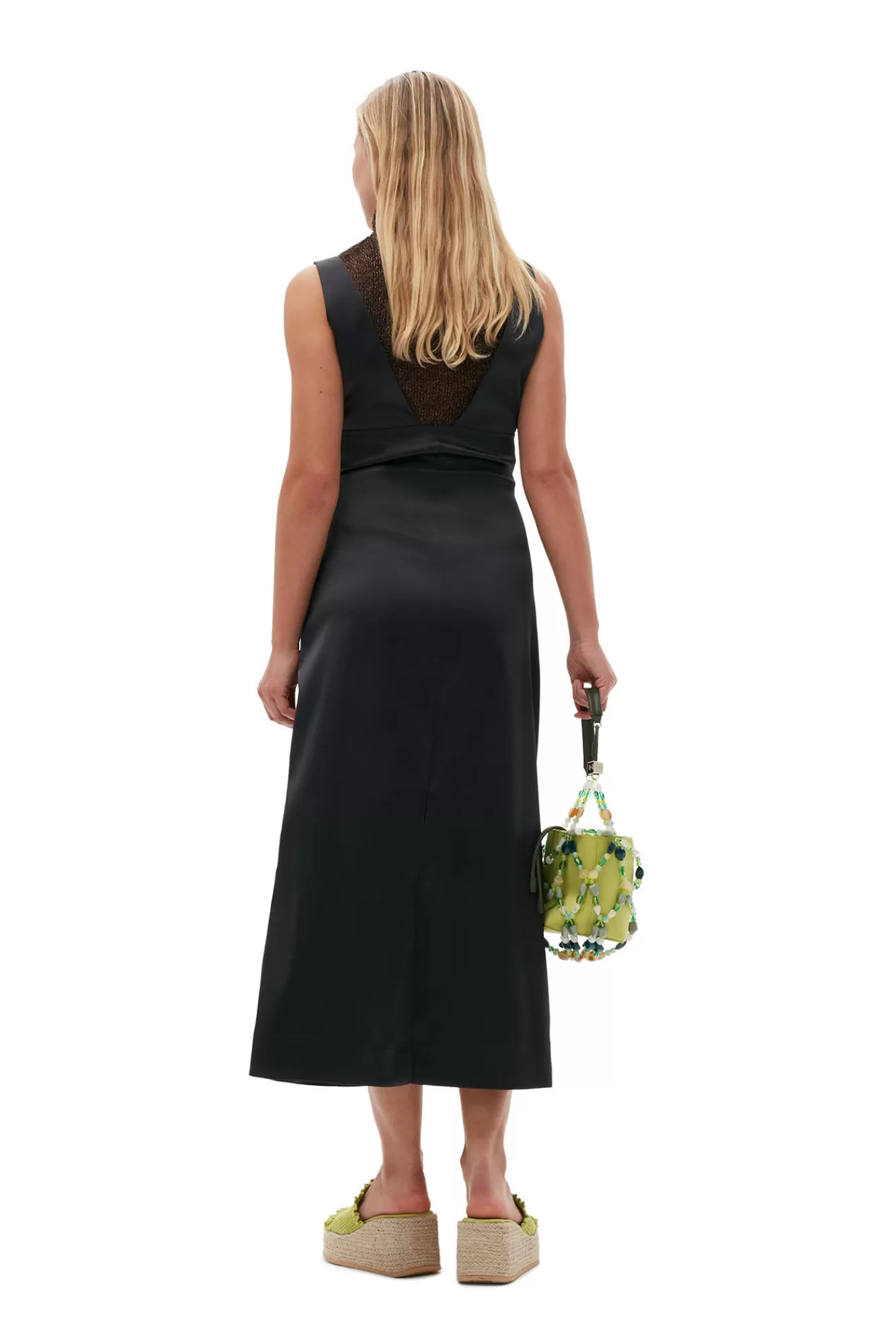Double Satin Halter-Neck Dress>GANNI Hot