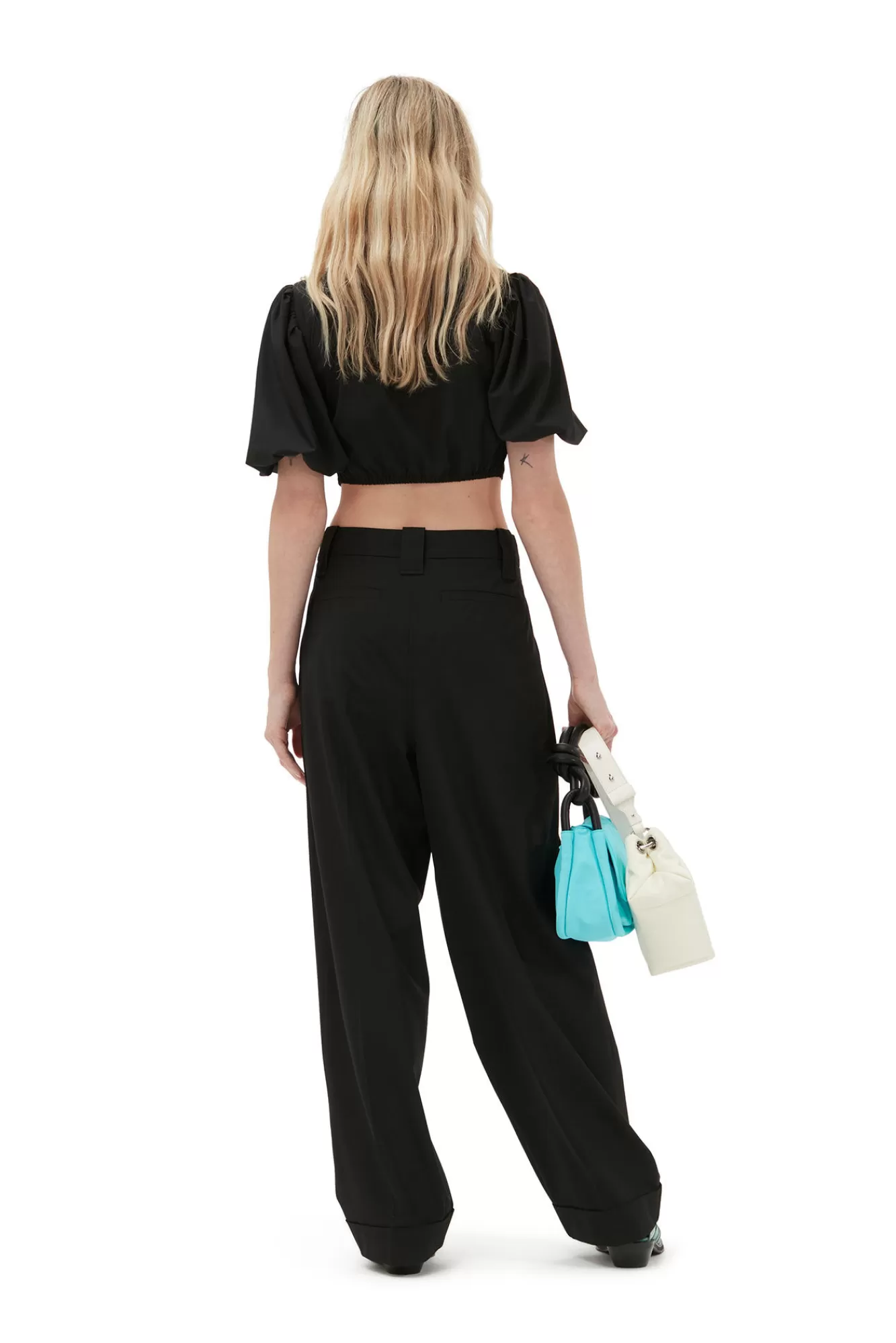 Drapey Melange Loose Pleat Pants>GANNI Hot