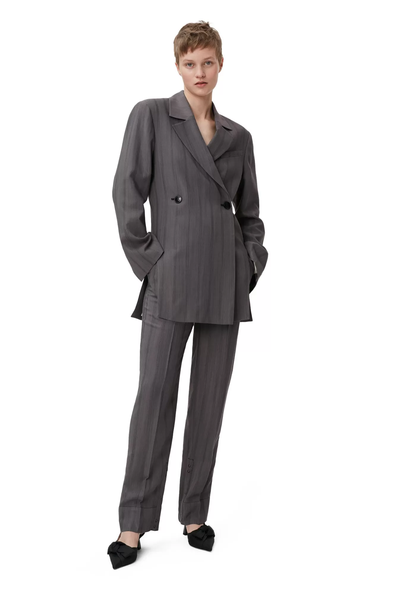 Drapey Stripe Blazer>GANNI Hot