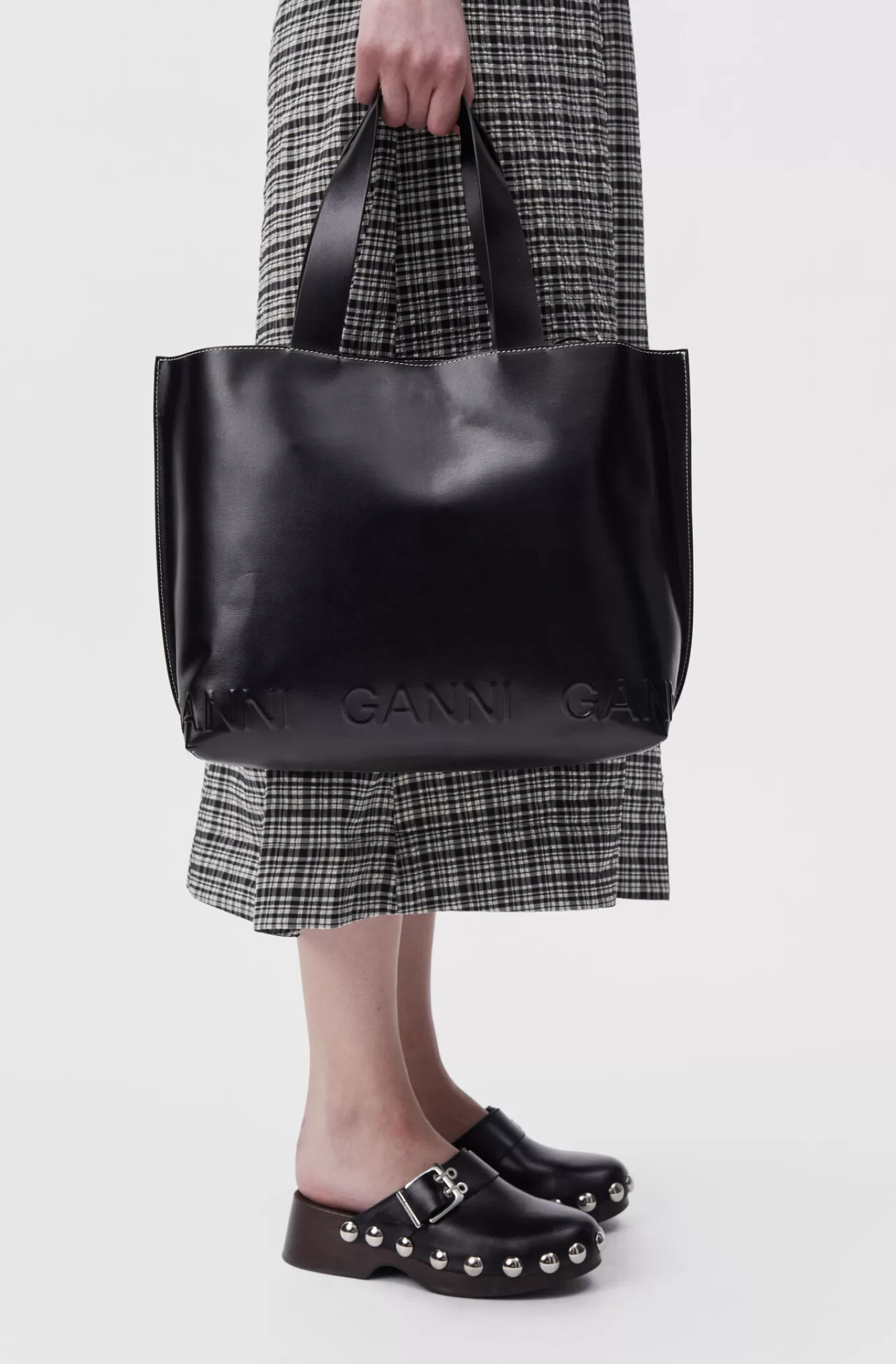 East West Tote Logo Bag>GANNI Discount