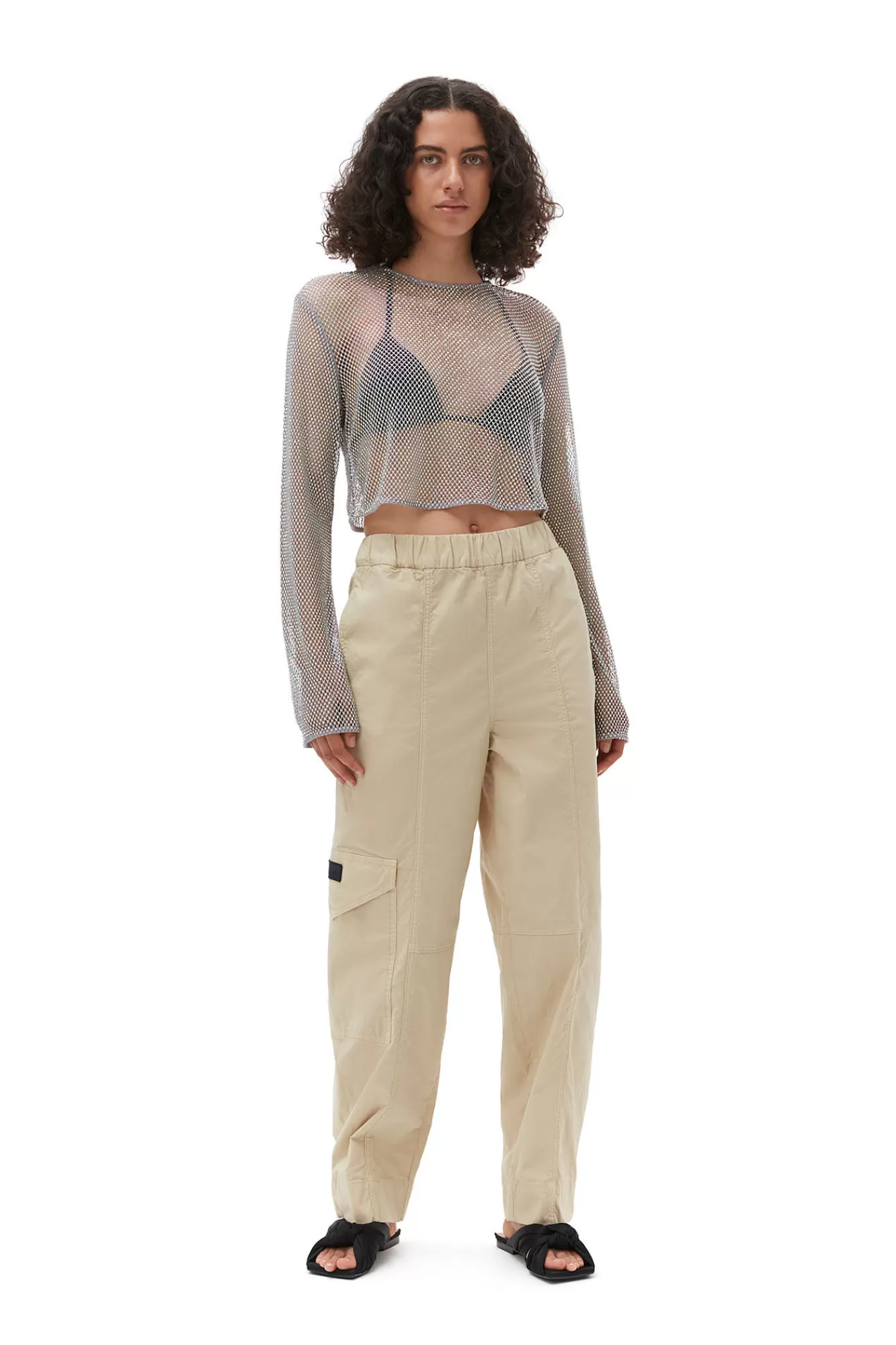 Embellished Mesh Blouse>GANNI Sale