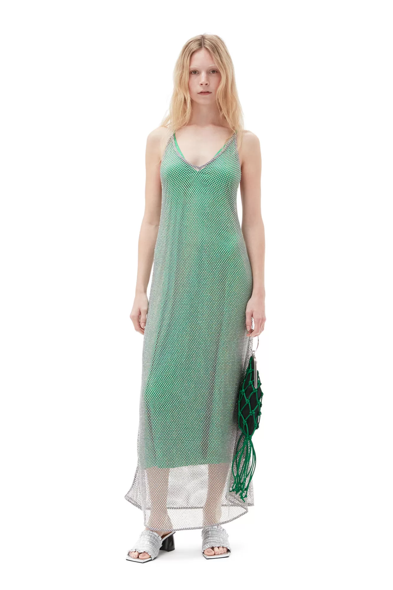 Embellished Mesh Dress>GANNI New