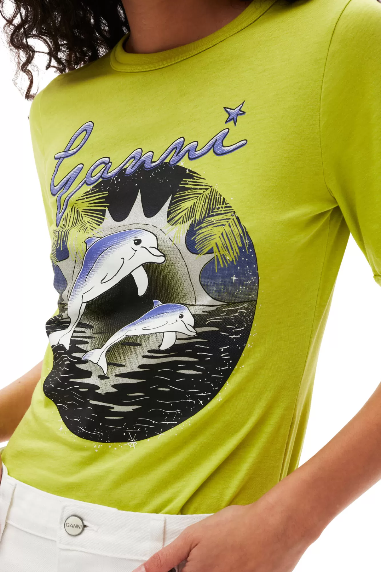 Fabrics Of The Future Fitted Dolphin T-Shirt>GANNI Discount