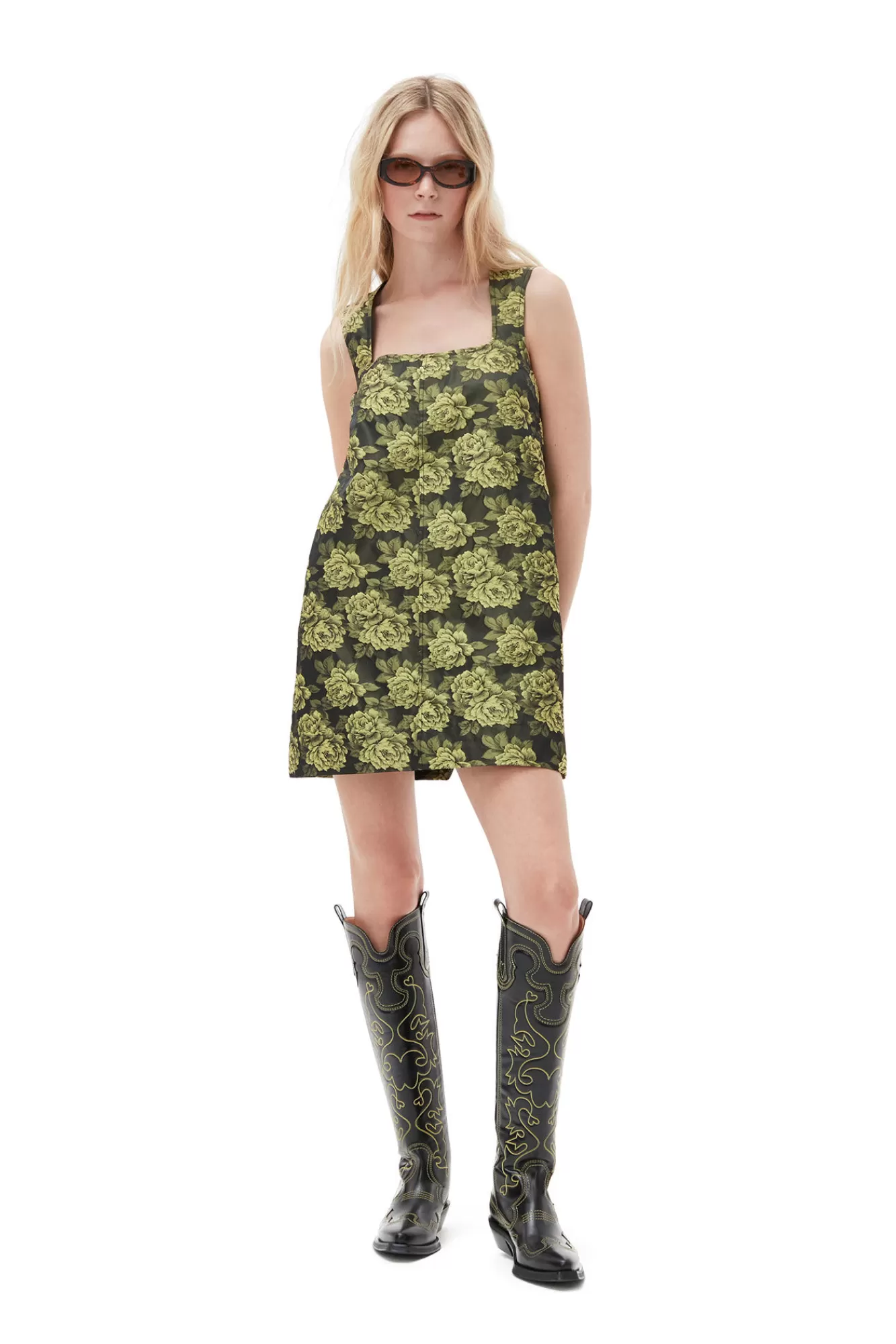 Flower Jacquard Suiting Mini Dress>GANNI Hot