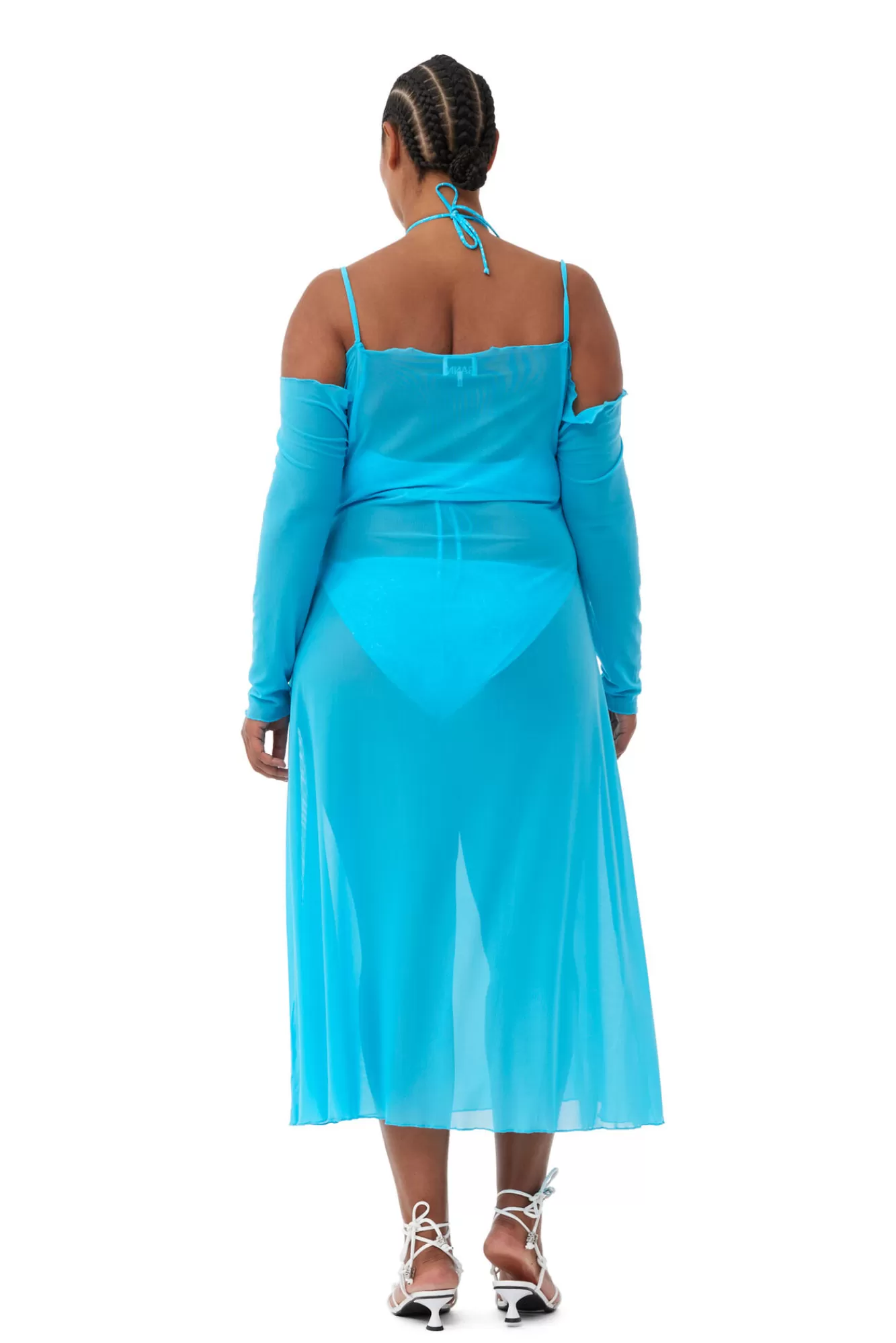 X Ester Manas Mesh Off Shoulder Dress>GANNI Discount