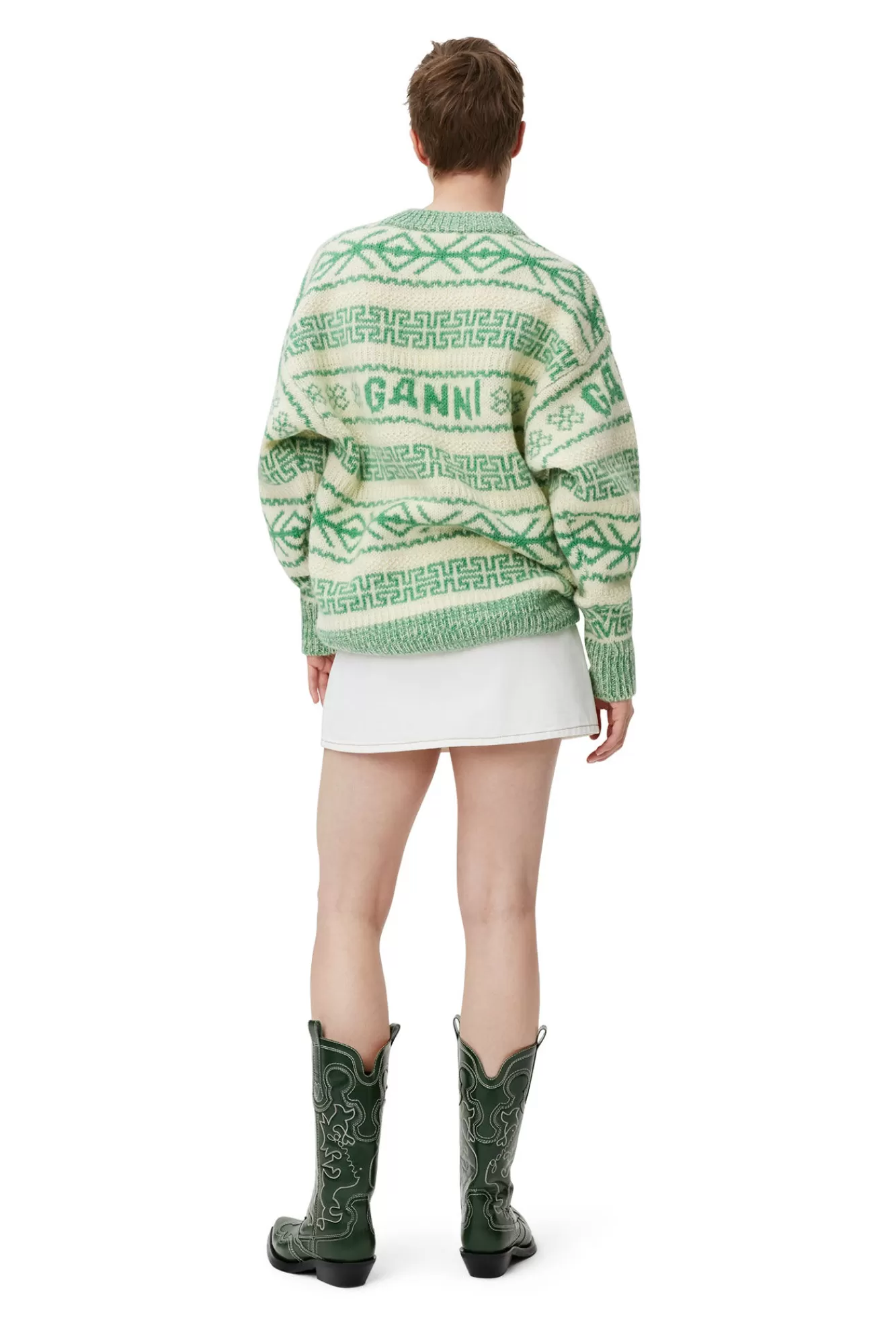Green Wool Pullover>GANNI Cheap