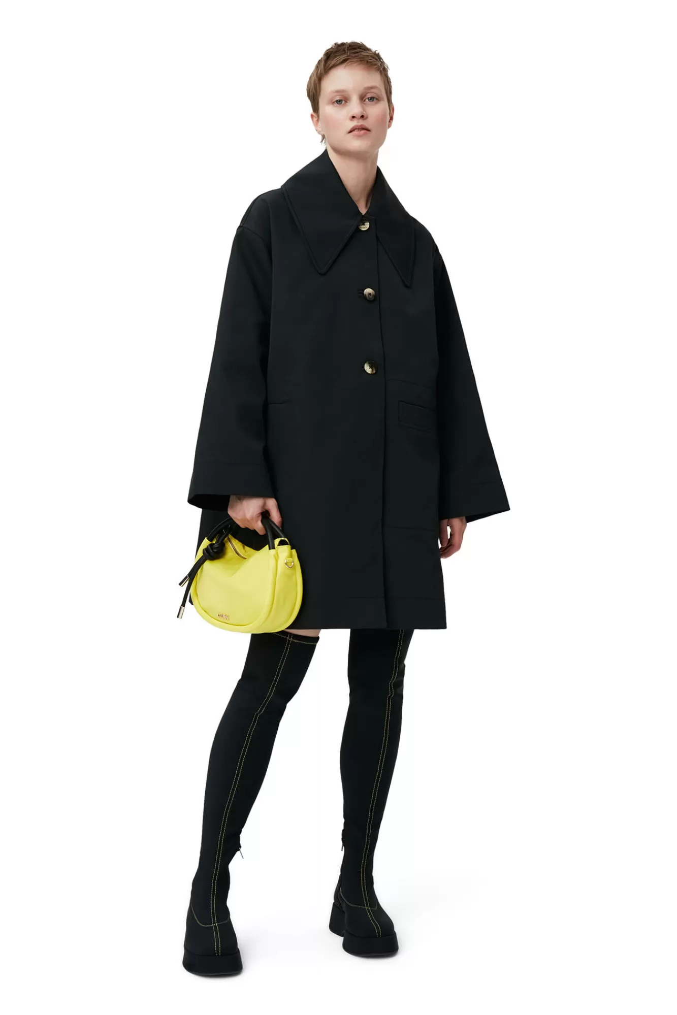 Heavy Twill Oversized Midi Jacket>GANNI Shop
