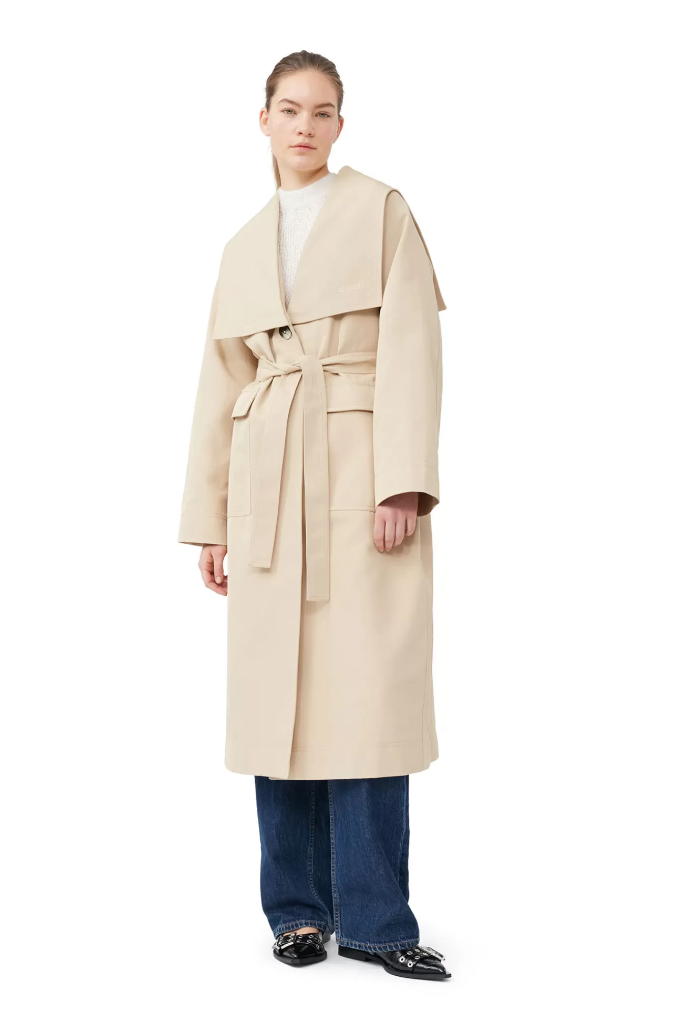 Heavy Twill Oversized Trench Coat>GANNI Flash Sale