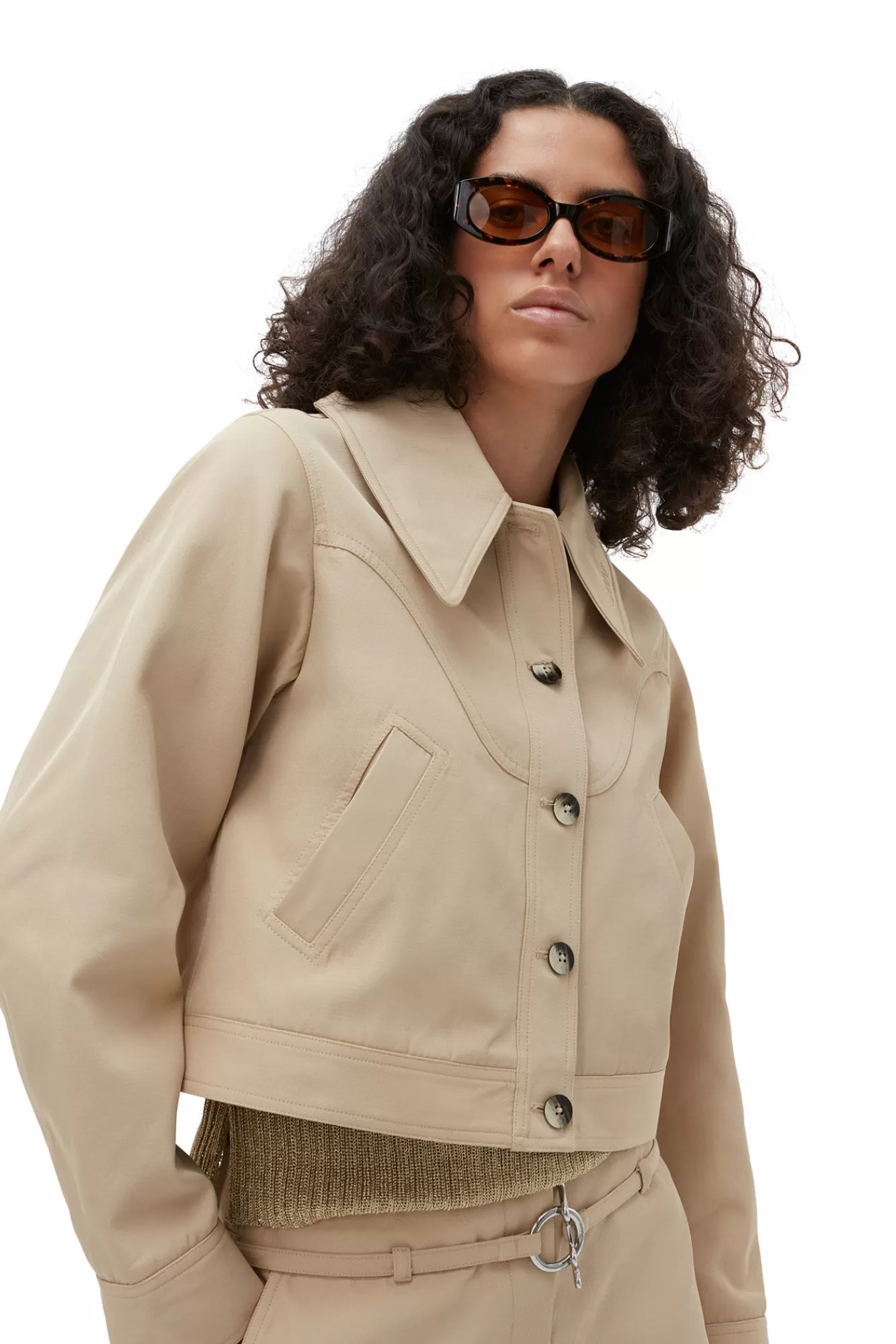 Heavy Twill Short Jacket>GANNI Store