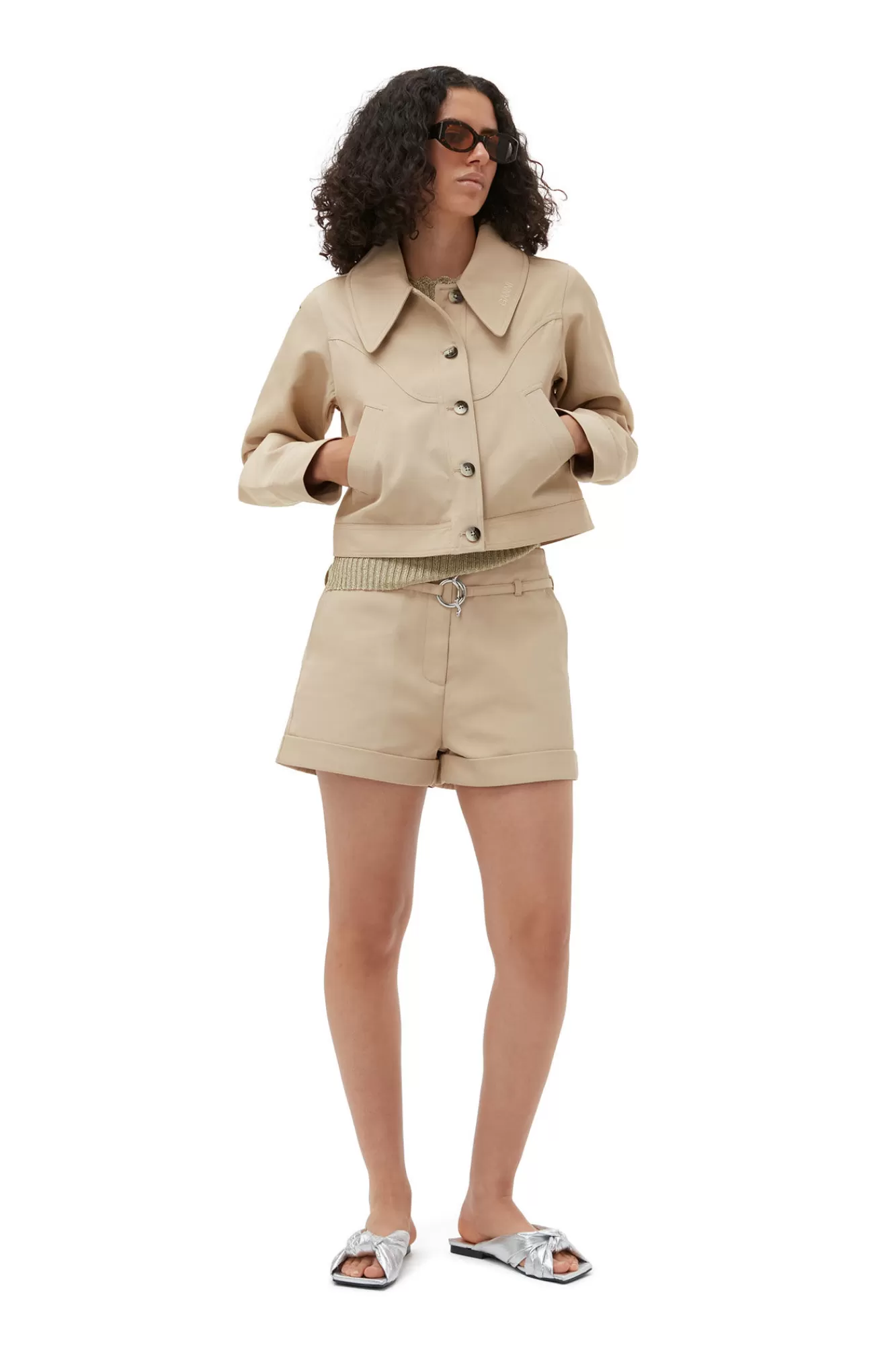 Heavy Twill Short Jacket>GANNI Store