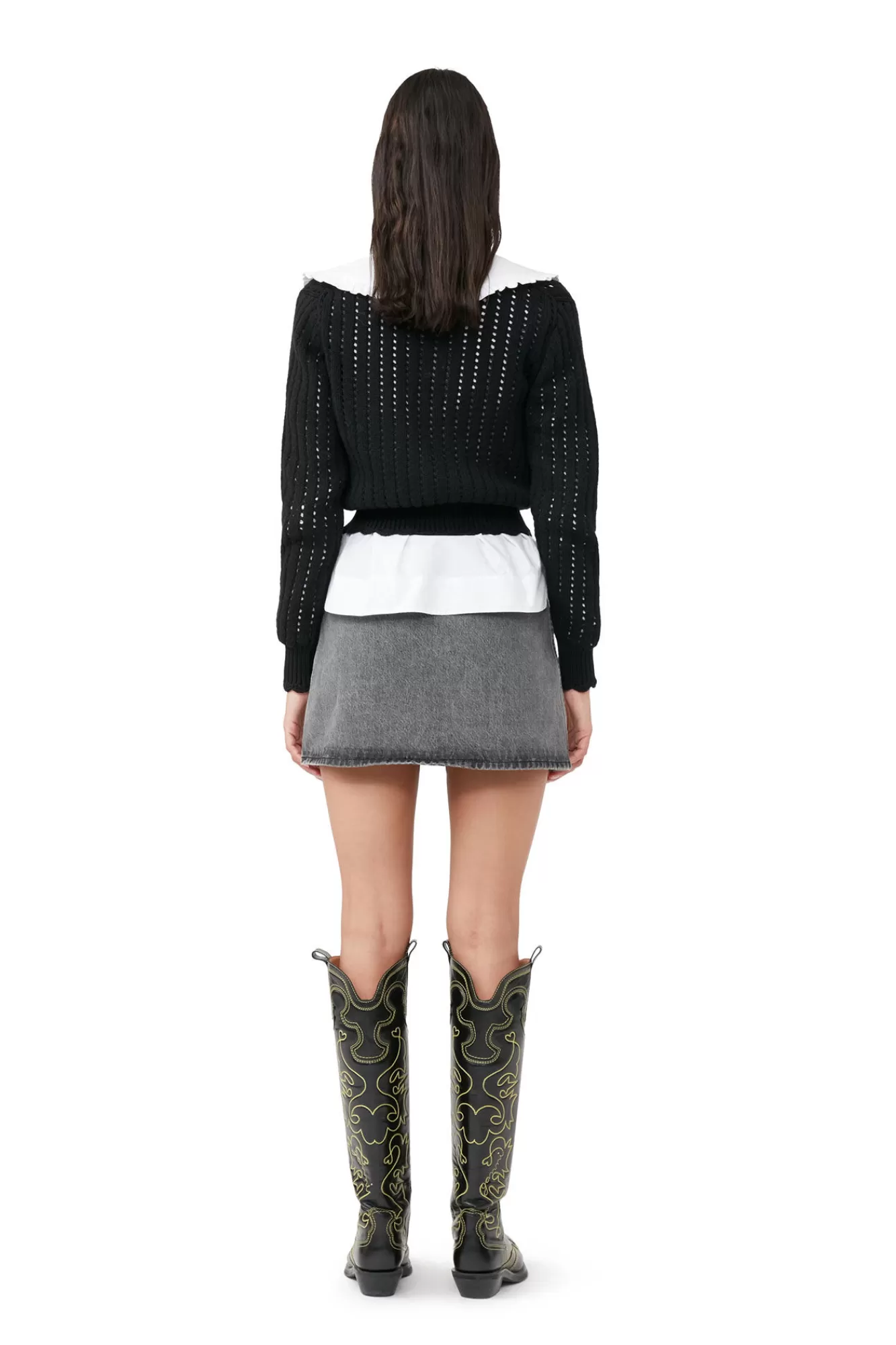 Lace Low O-Neck Cardigan>GANNI Sale