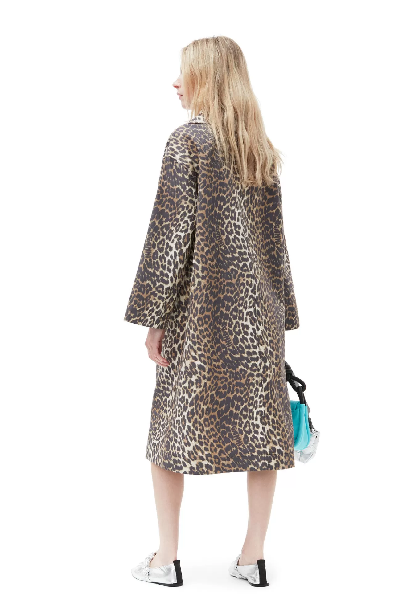 Leopard Printed Canvas Coat>GANNI Online