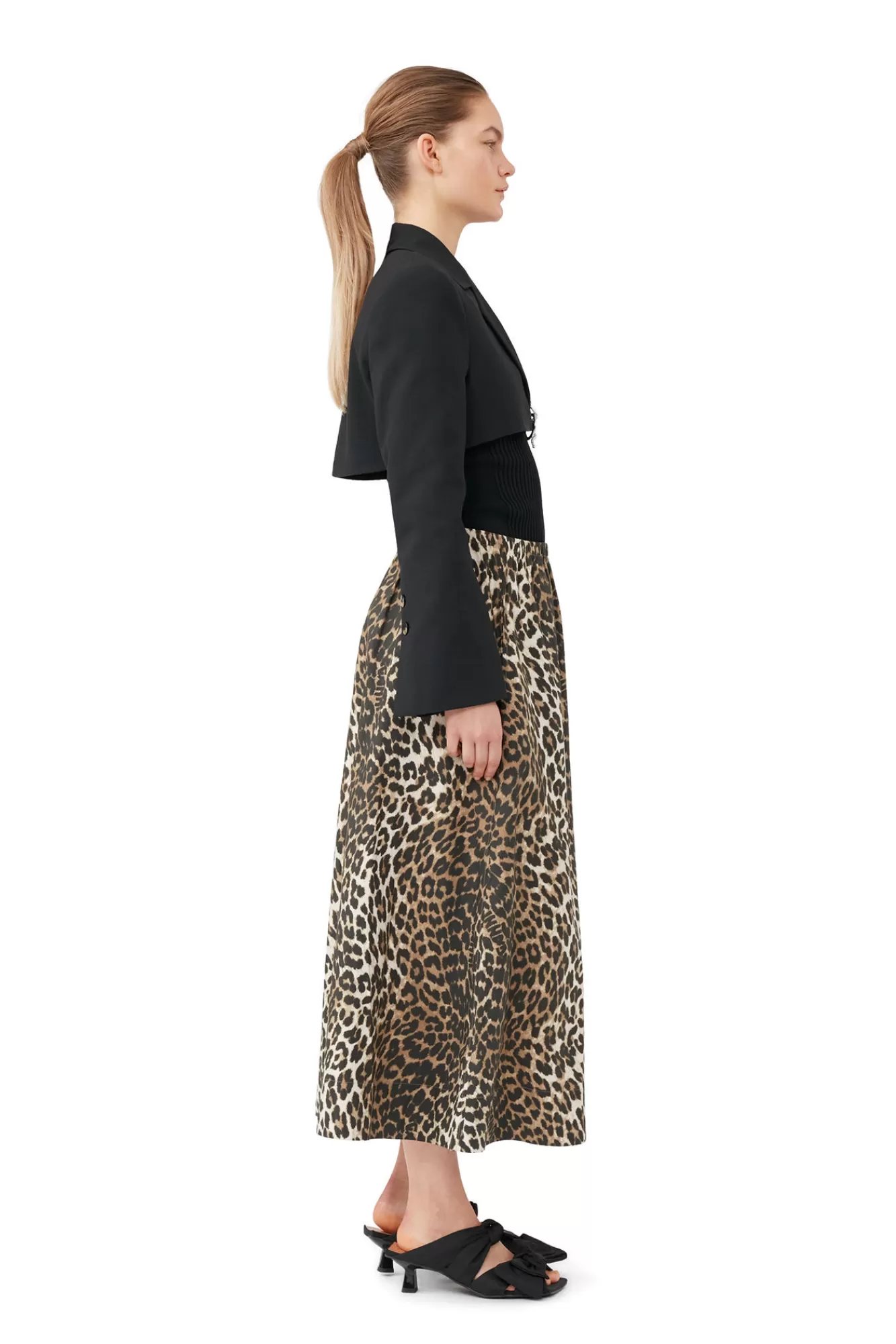 Leopard Printed Elasticated Maxi Skirt>GANNI Flash Sale