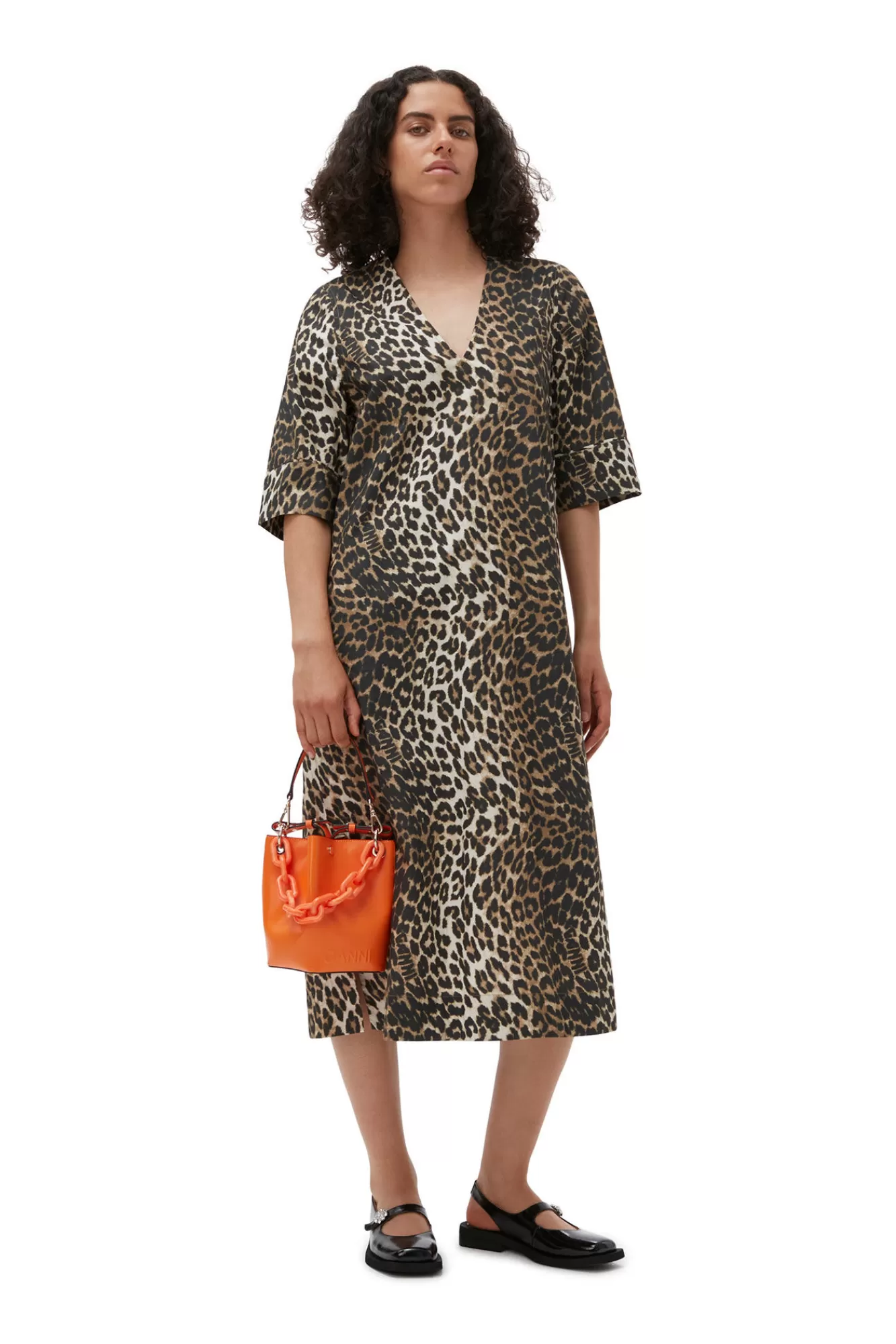 Leopard Wide Midi Dress>GANNI Outlet