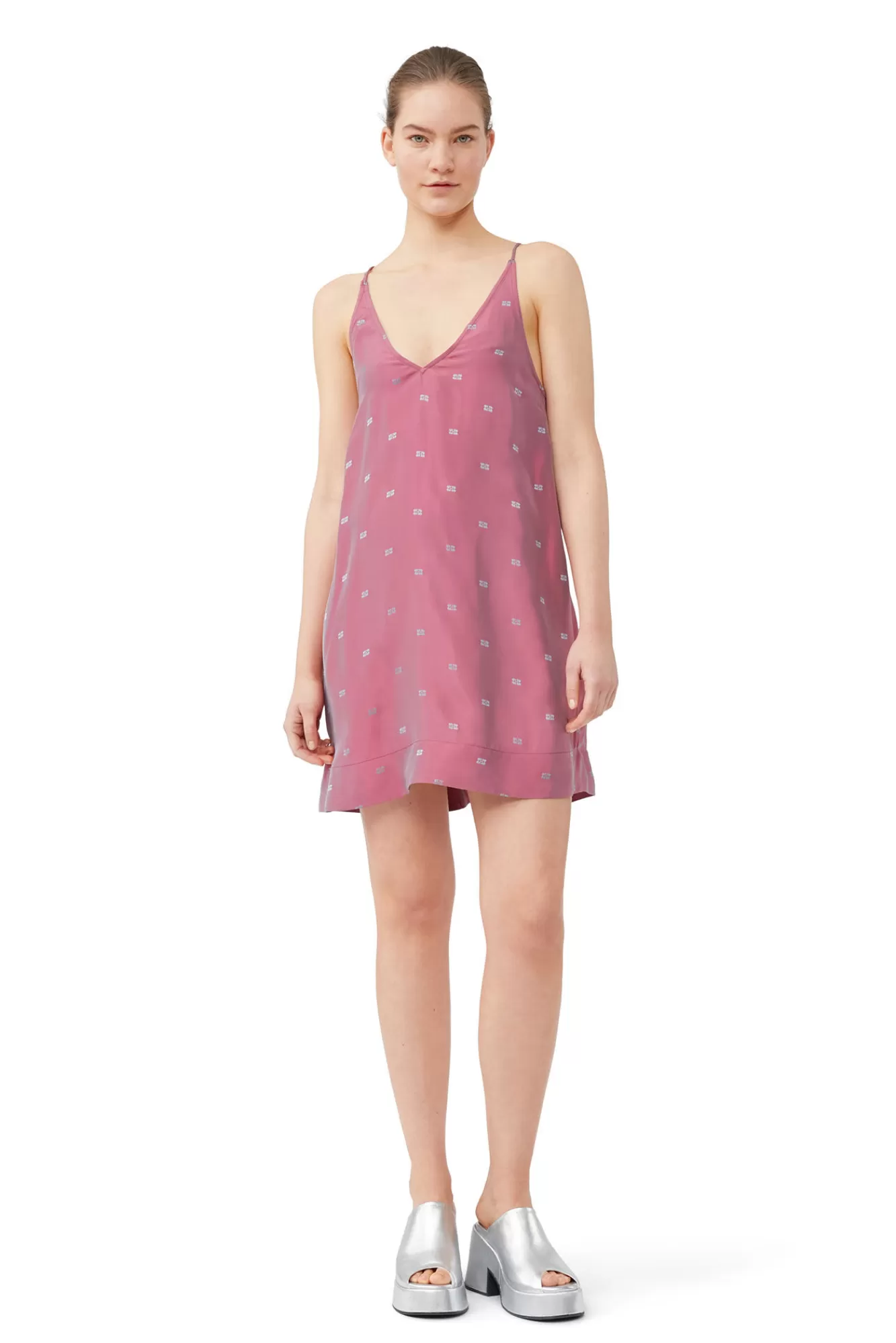 Light Jacquard Strap Mini Dress>GANNI Flash Sale