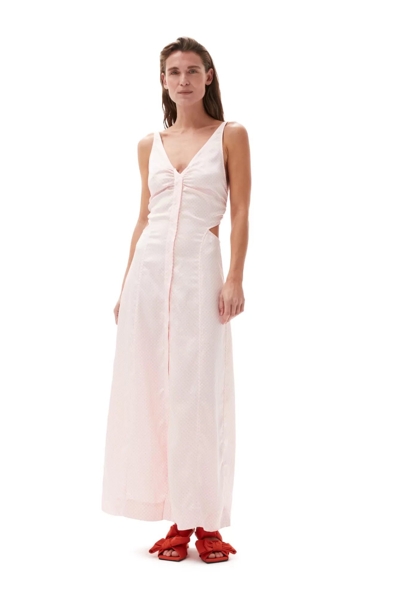 Lilac Satin Maxi Dress>GANNI Sale