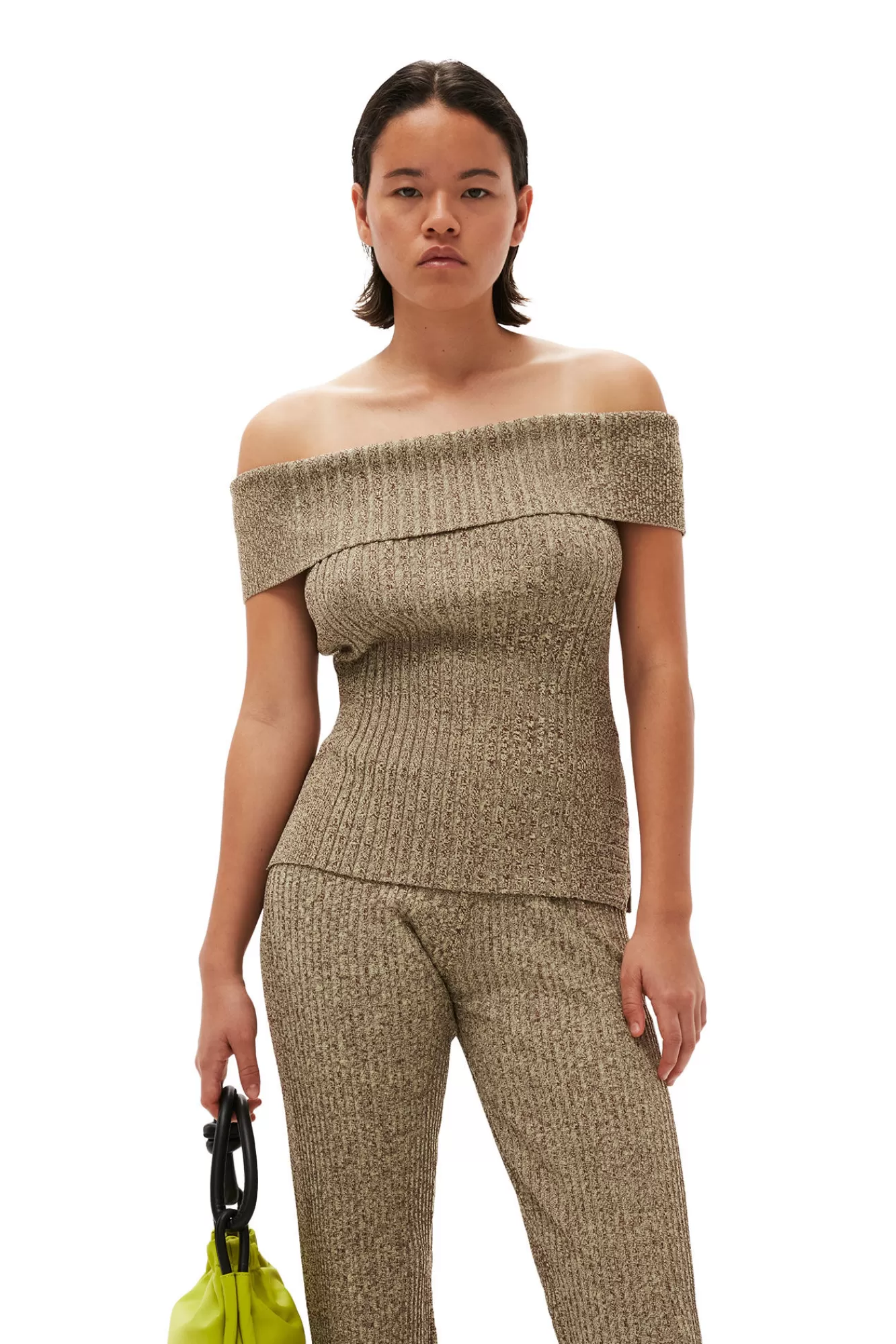 Melange Knit Off Shoulder Top>GANNI Best Sale