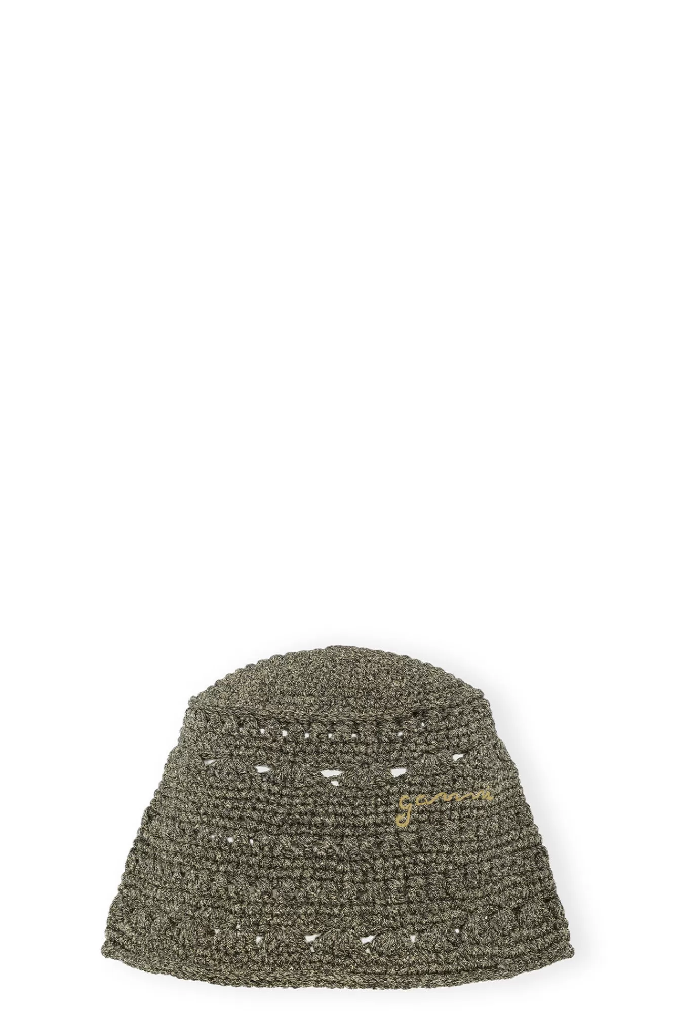 Metallic Crochet Bucket Hat>GANNI Cheap