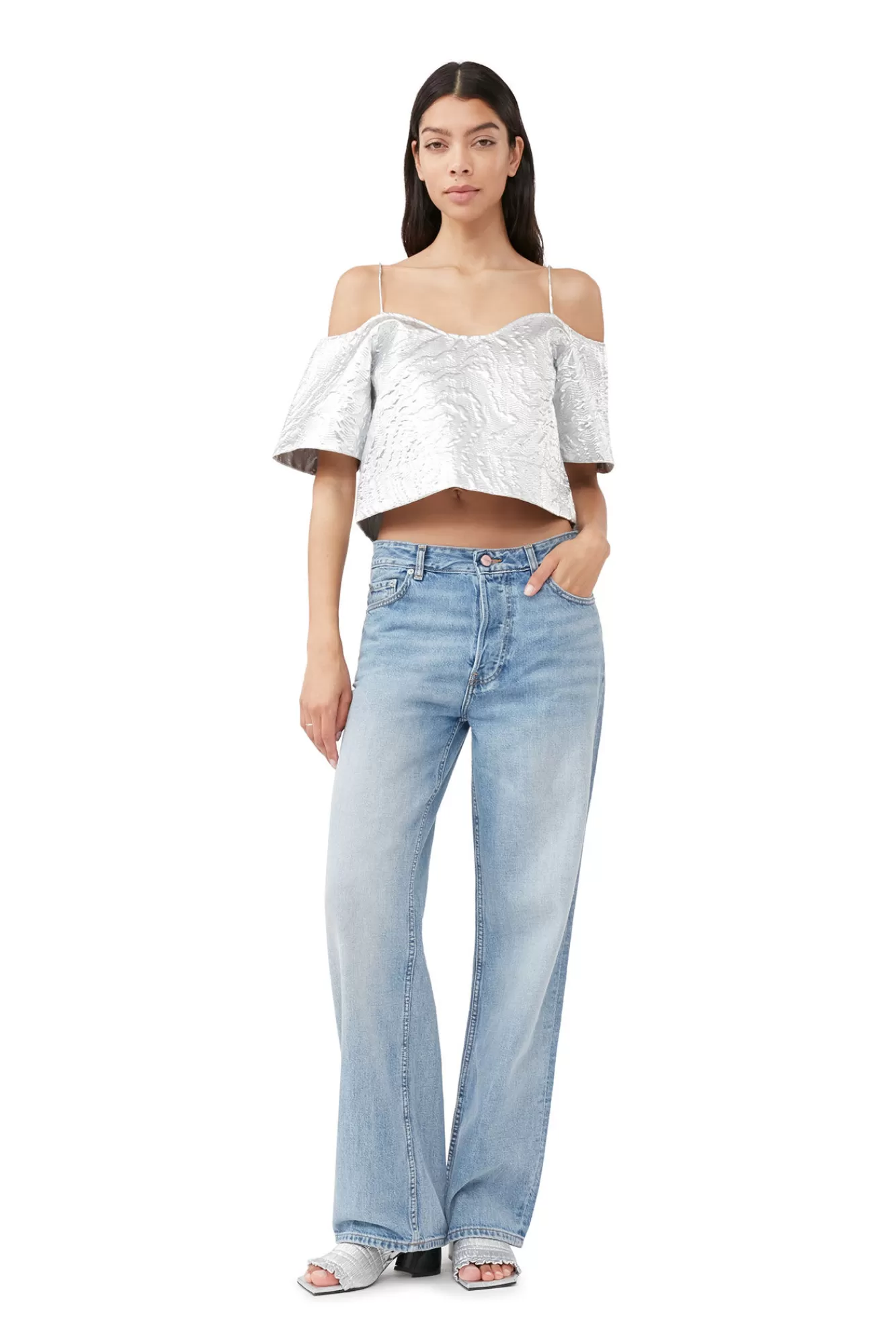 Metallic Jacquard Top>GANNI Best Sale