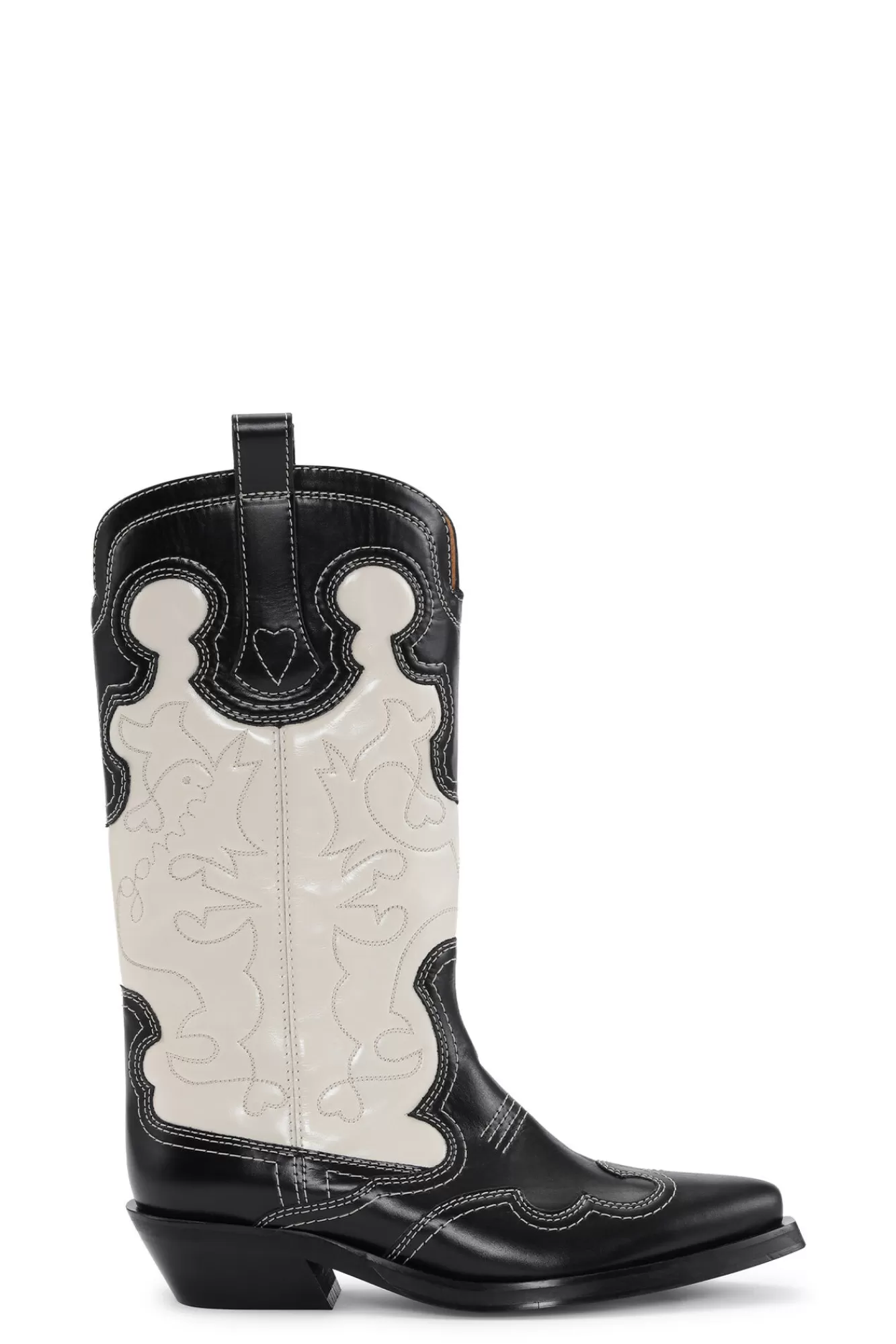 Mid Shaft Embroidered Western Boots>GANNI Store
