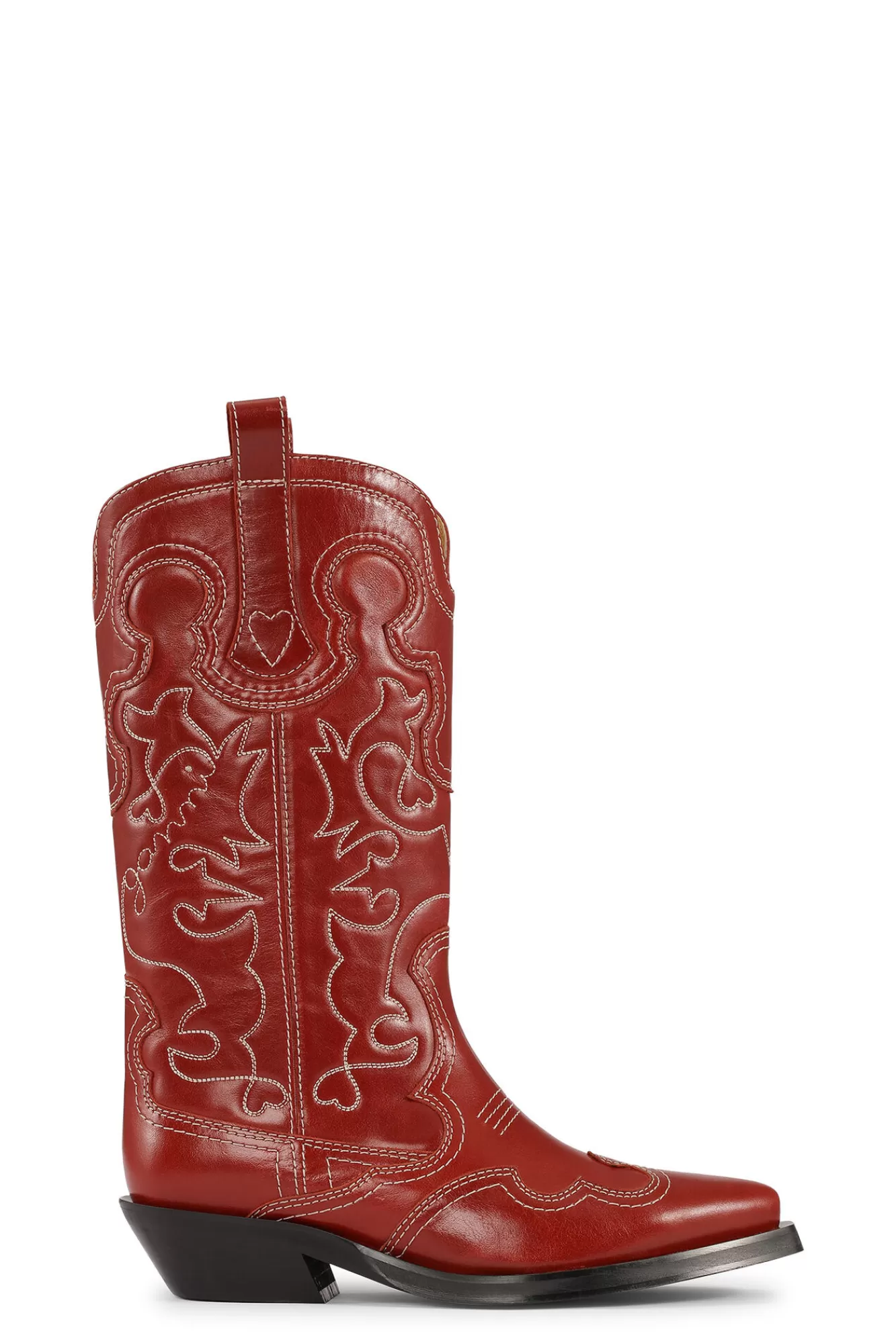 Mid Shaft Embroidered Western Boots>GANNI Clearance