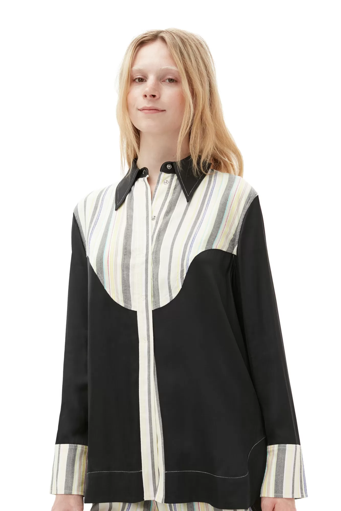 Mix Slub Stripe Shirt>GANNI Best