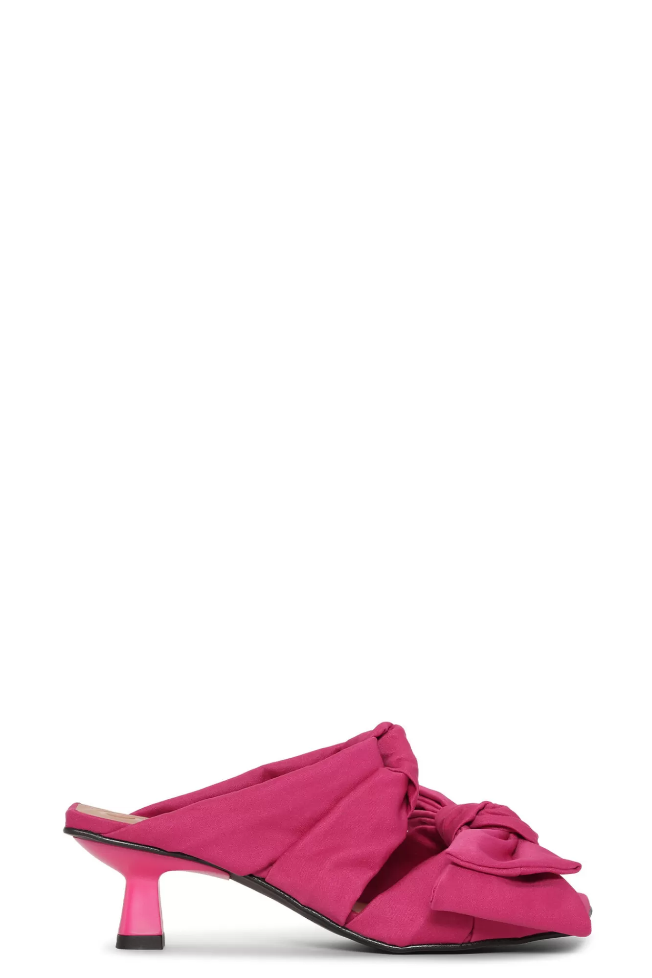 Pink Soft Kitten Heel Bow Mules>GANNI Fashion