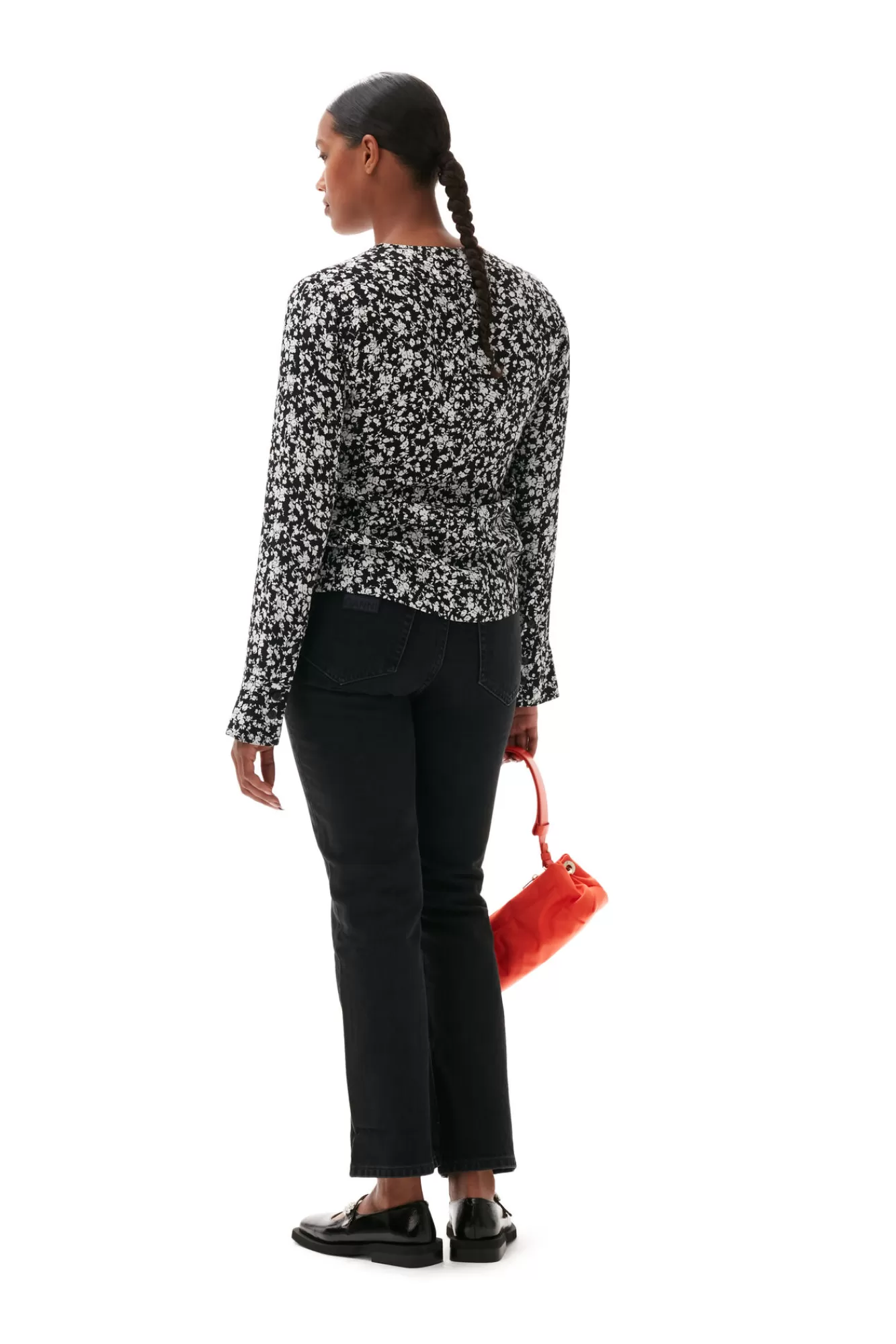 Printed Crepe O-Neck Blouse>GANNI Best