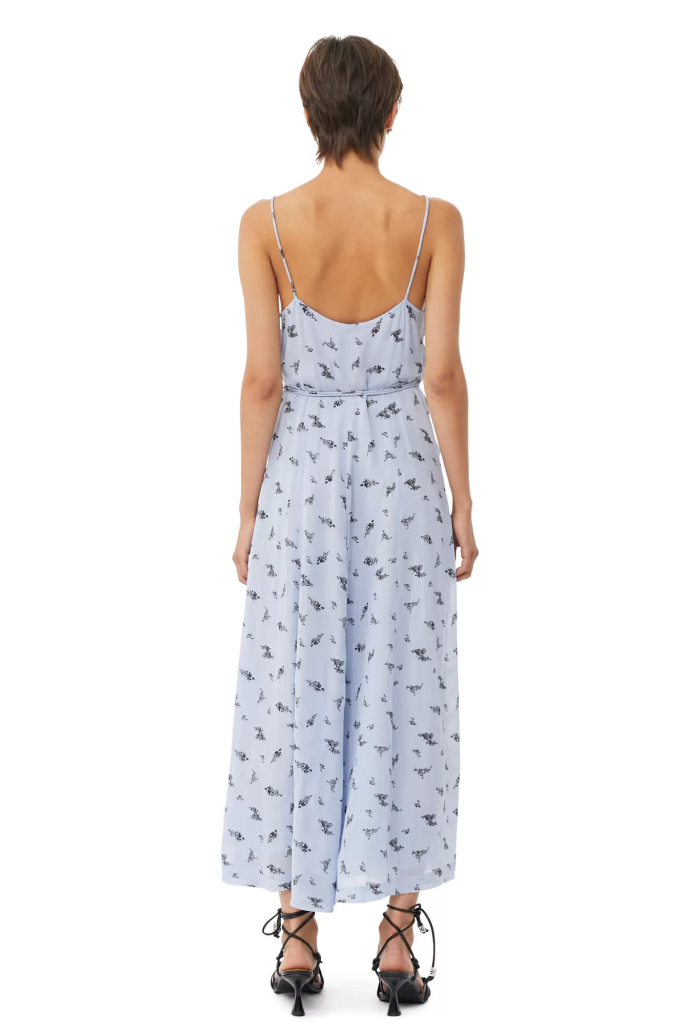 Printed Georgette Strap Wrap Dress>GANNI Best