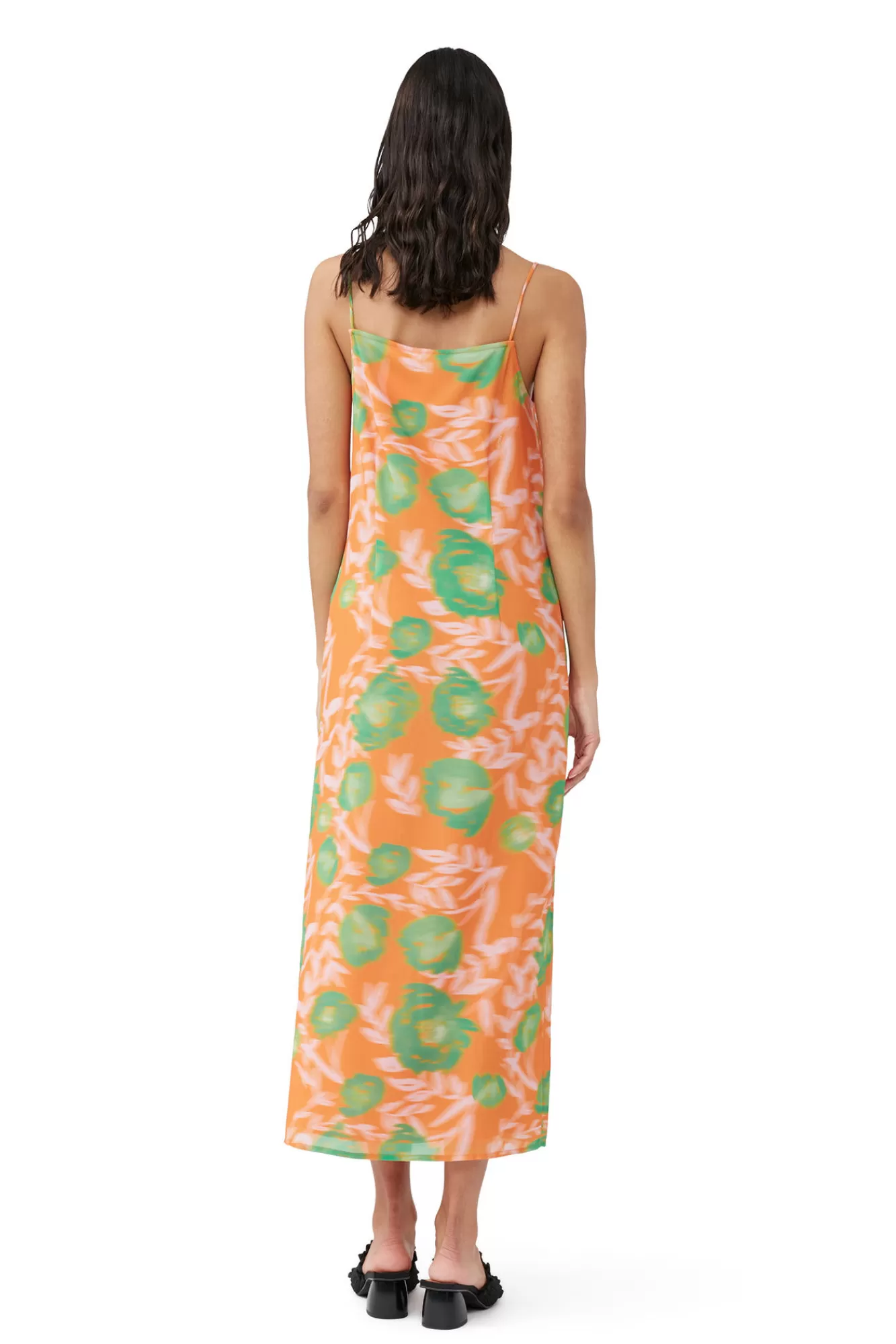 Printed Light Crepe Slip Dress>GANNI New
