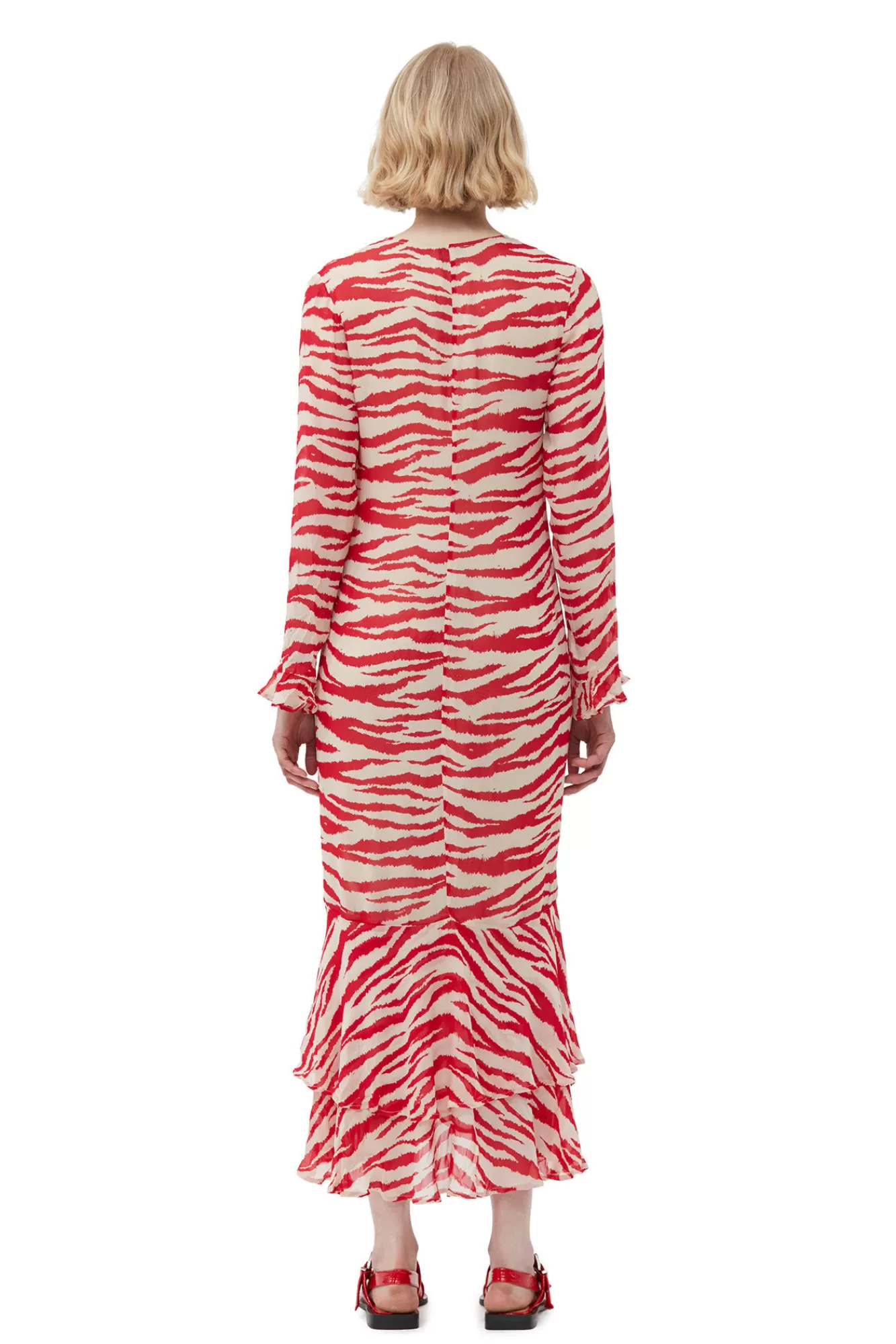 Printed Light Georgette Maxi Dress>GANNI Online