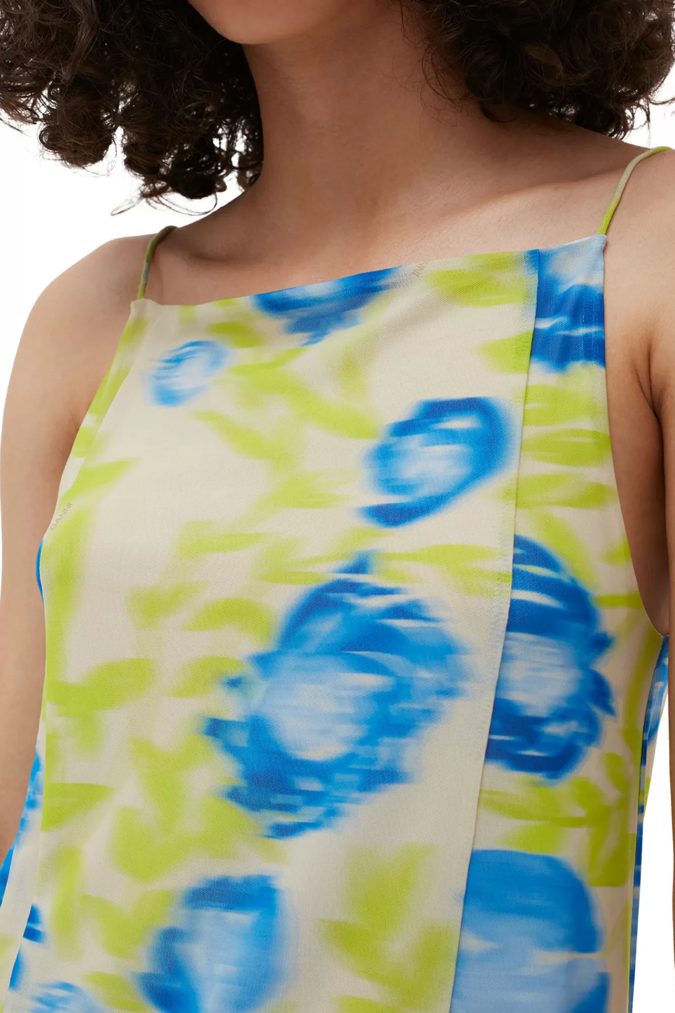 Printed Mesh Slip Dress>GANNI Cheap
