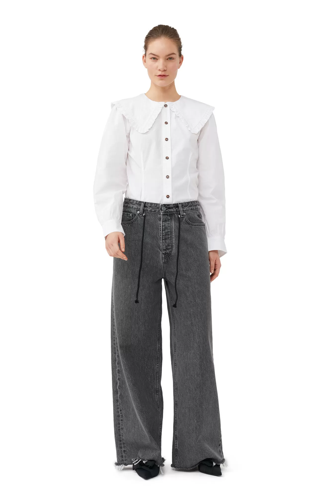 Re-Cut Wide Drawstring Jeans>GANNI Outlet
