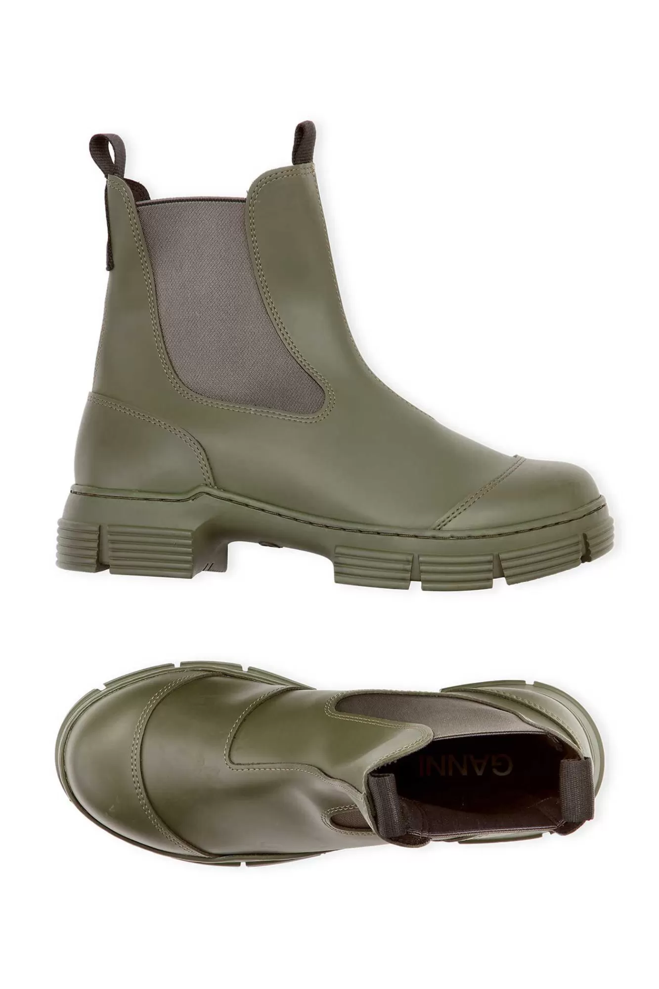 Recycled Rubber City Boot>GANNI New